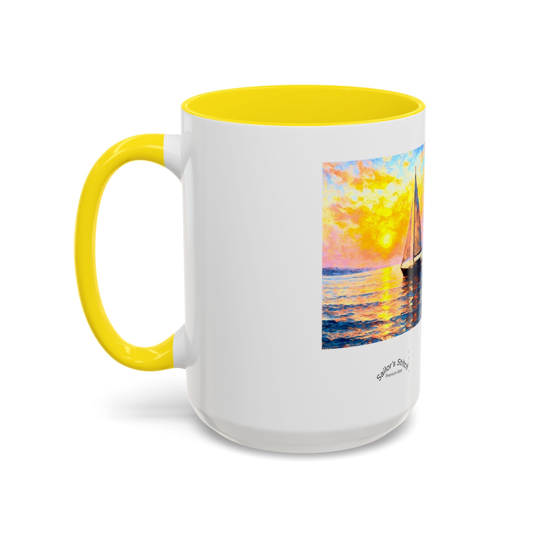 Sailing Sunset Coffee Mug, Nautical Tea Cup, Ocean Lover Gift, Boat Captain Kitchen Decor, Sailboat Ceramic Mug, Nautical Gift, Galley accessories