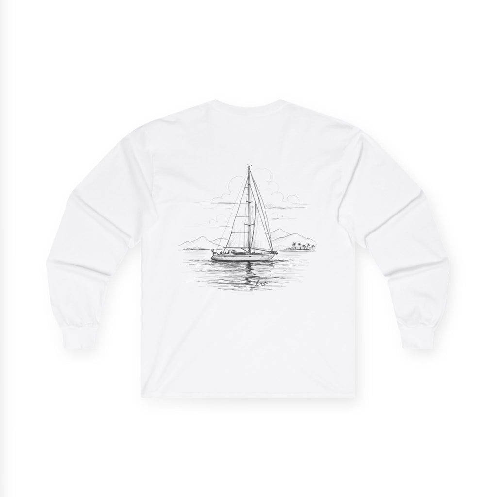 Vintage Feel Eco Sailing Sweatshirt, Yacht Design Vintage Feel Unisex Tee, Boat wear,  Sailing apparel,  Name customisation option, Ocean Lover Long Sleeve Shirt, Boat Captain Clothing, Sailboat Jumper, Maritime Top