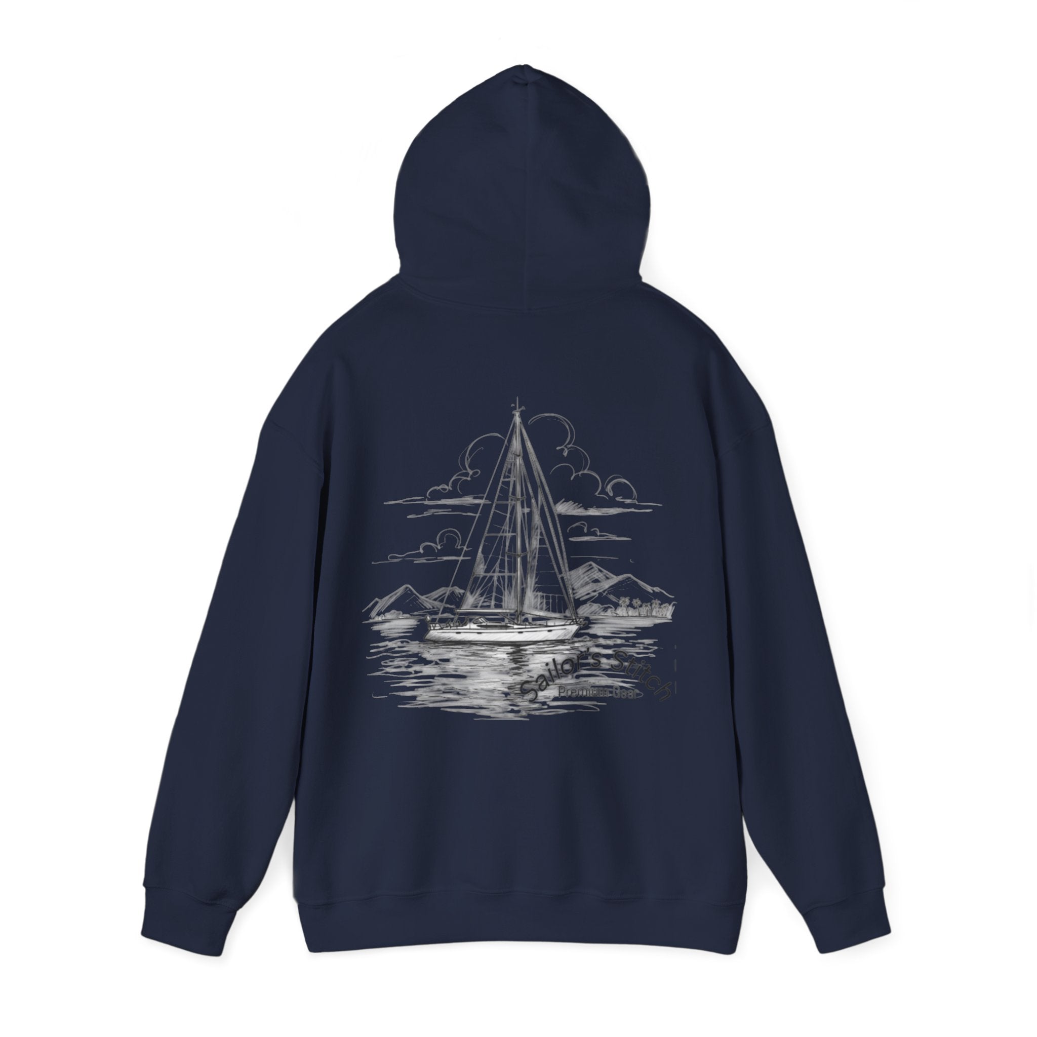 Red or Navy Nautical Hooded Sweatshirt with Motivational Design, Perfect Gift for Friends, Casual Wear, Comfortable Hoodie, Outerwear