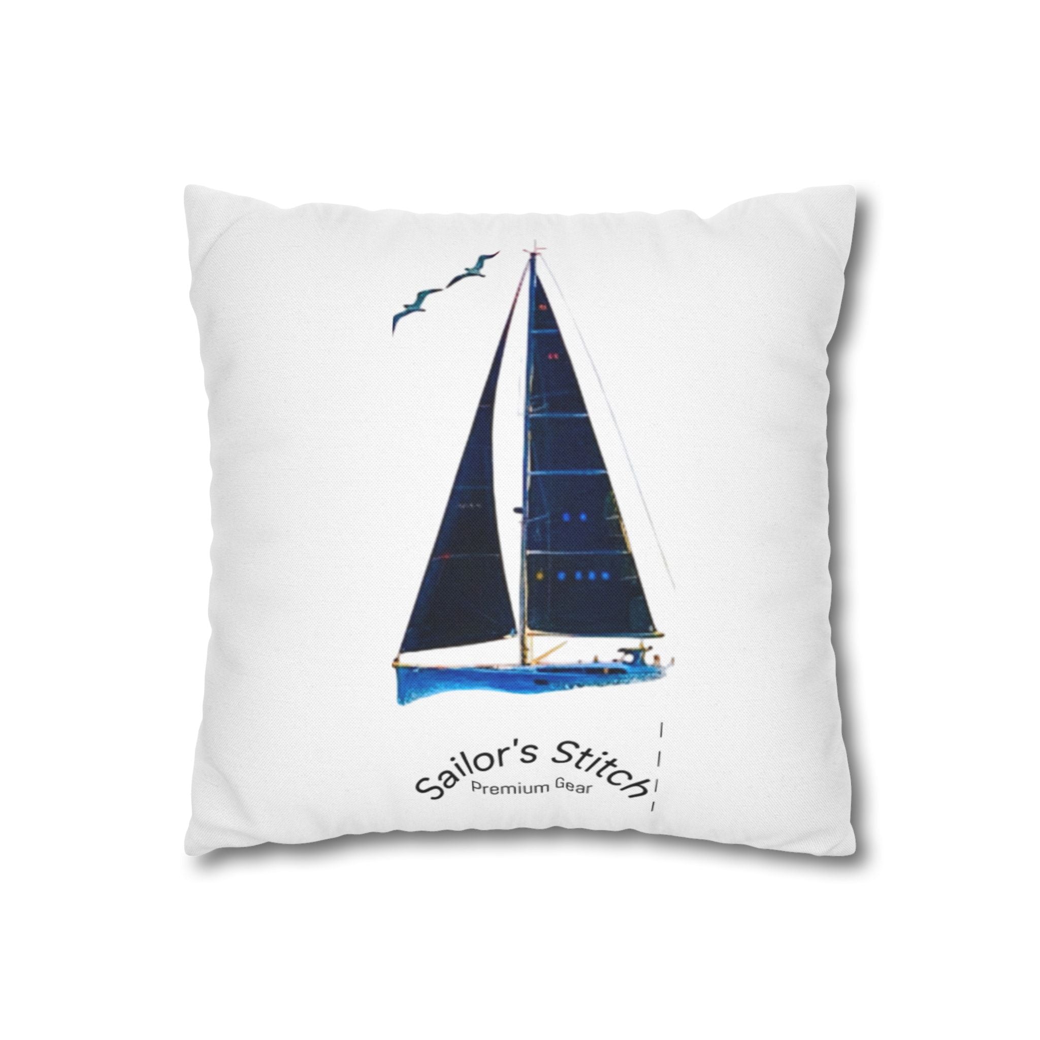 Sailors Stitch Cushion Cover Pillowcase - Coastal Home Decor, Beach House Accessories, Sailor Gift, Custom Name, Ocean-Inspired Cushion accessories