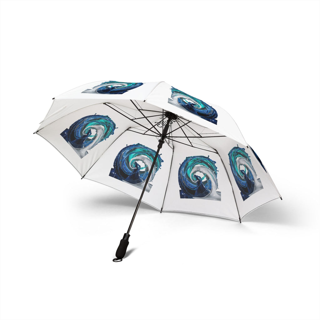 Umbrella, Vibrant Wave Design, Colorful Rain Parasol, Foldable Travel Canopy, Automatic Folding Compact Sunshade, Windproof Portable Shelter Accessories