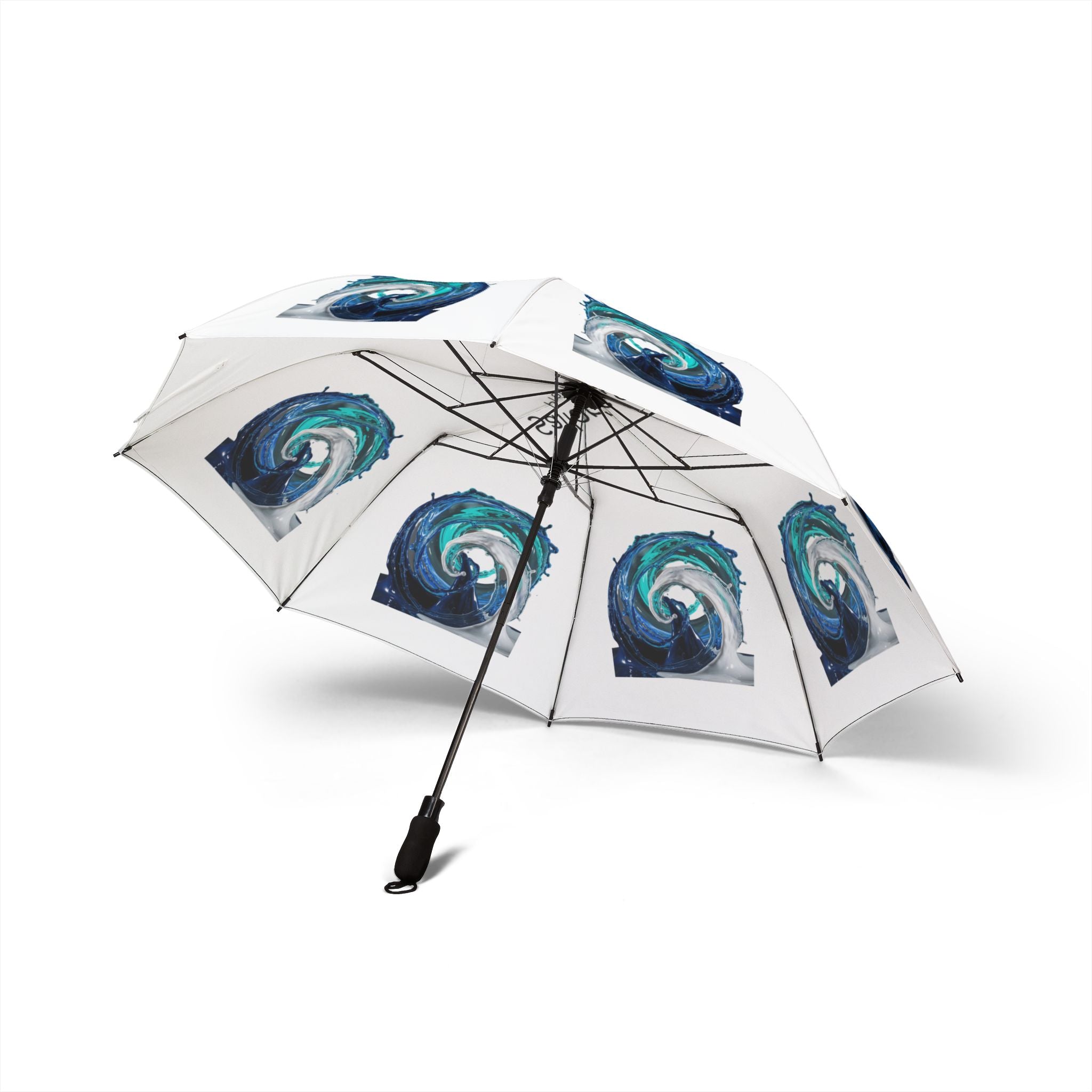 Umbrella, Vibrant Wave Design, Colorful Rain Parasol, Foldable Travel Canopy, Automatic Folding Compact Sunshade, Windproof Portable Shelter Accessories