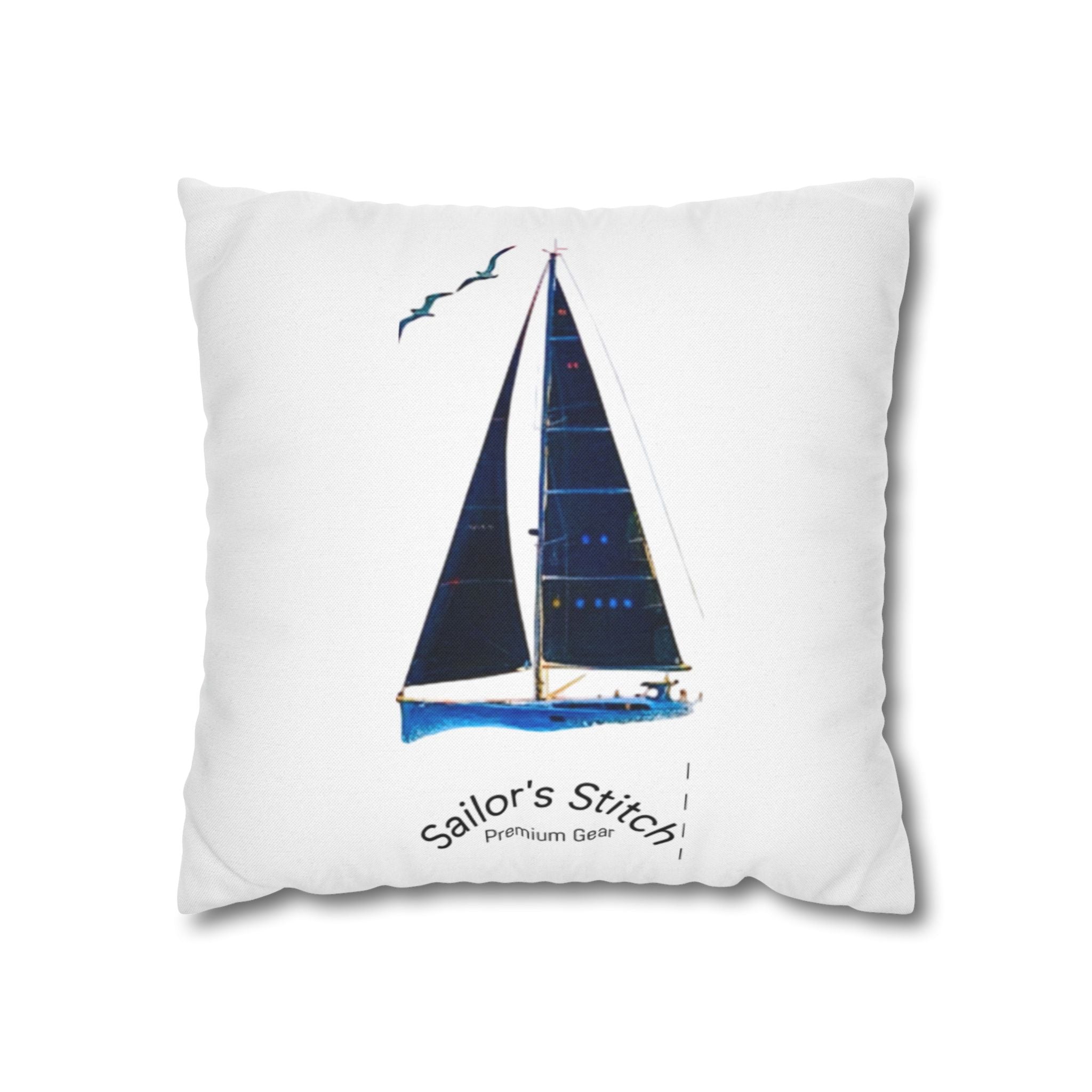 Sailors Stitch Cushion Cover Pillowcase - Coastal Home Decor, Beach House Accessories, Sailor Gift, Custom Name, Ocean-Inspired Cushion accessories