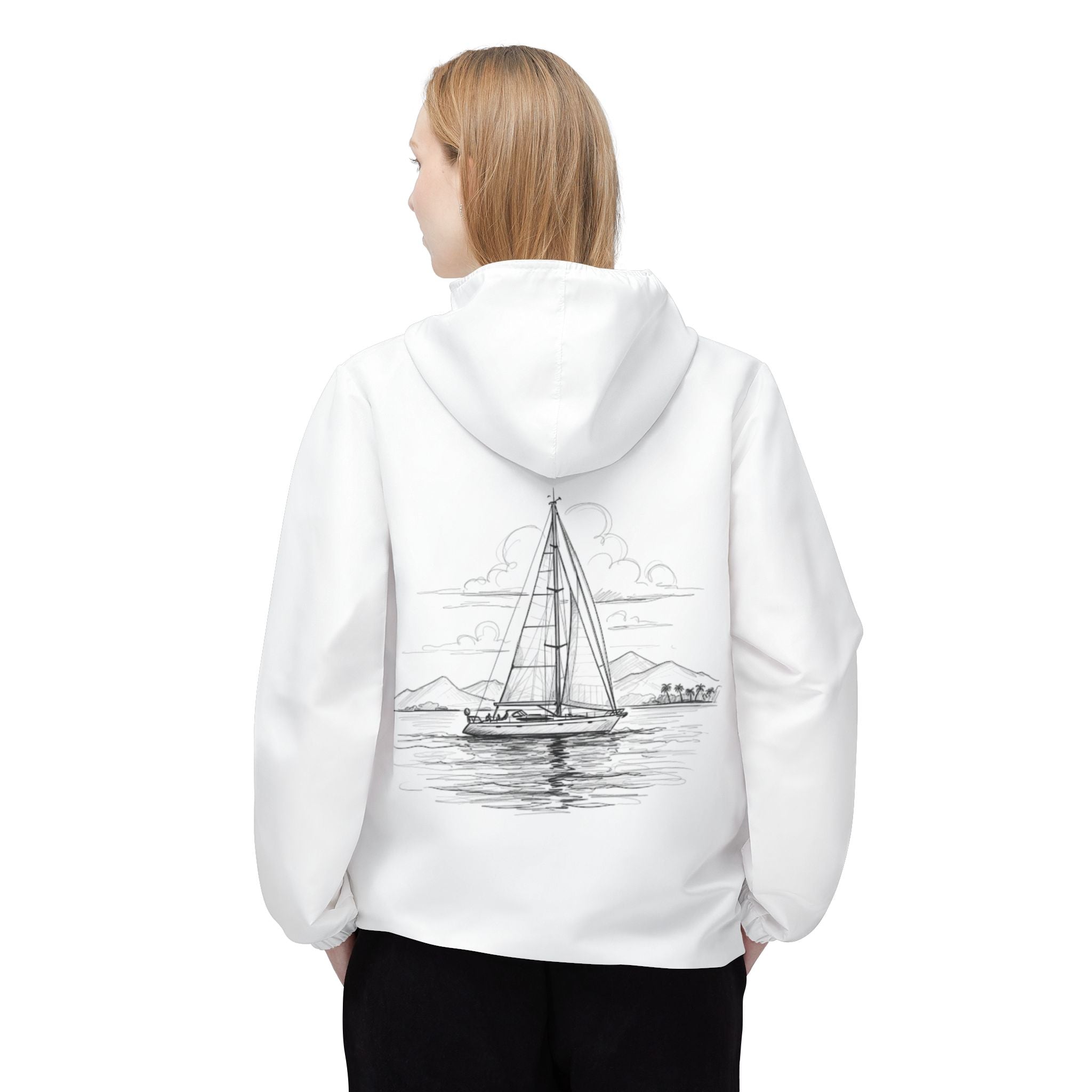 Sailors White Windbreaker Jacket, Nautical Outerwear, Lightweight Coat, Sailboat Apparel, Boating Gear