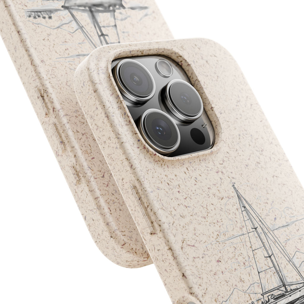 Eco-Friendly Sailboat Phone Case | Biodegradable Case, Ocean Lover Gift, Sustainable Accessories, Nature-Inspired Phone Cover