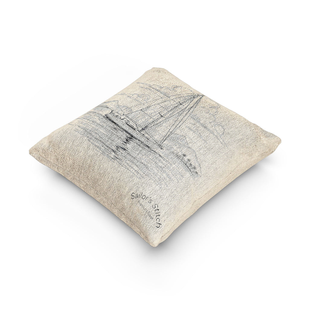 Woven Yacht Design Pillow, Custom name option, Nautical Yacht Cushion, Ocean Sailor Decorative Throw, Coastal Ship Boat Lover Gift, Maritime Home Accent, Sea Adventure, Saloon & Cabin accessories