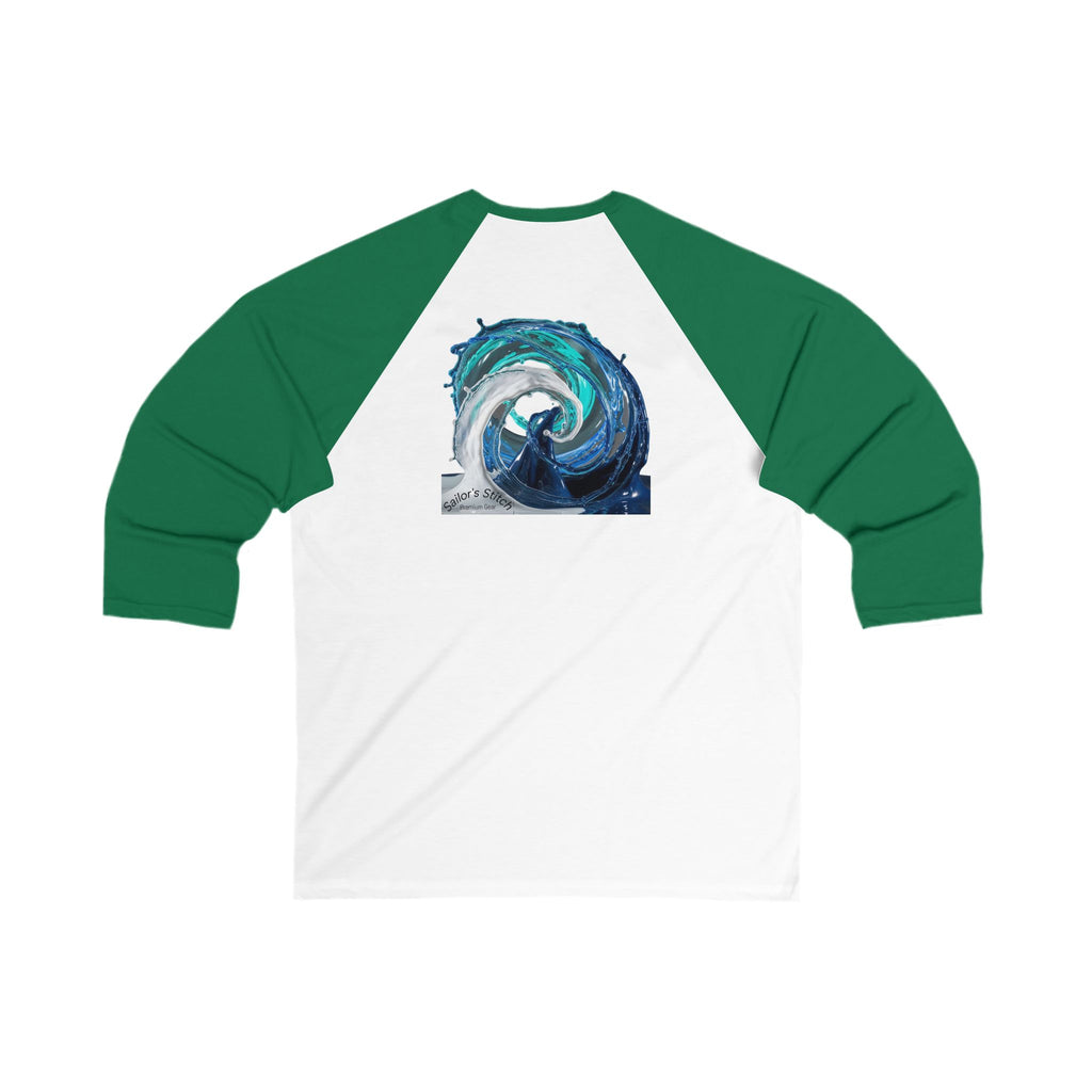 ‘Skipper’ Shirt Nautical Wave Unisex Apparel 3/4 Sleeve Tee, Sailing Vibes, Gift for Sailors, Custom Crew Wear, Boat Wear, Ocean Wear, Nautical Gift