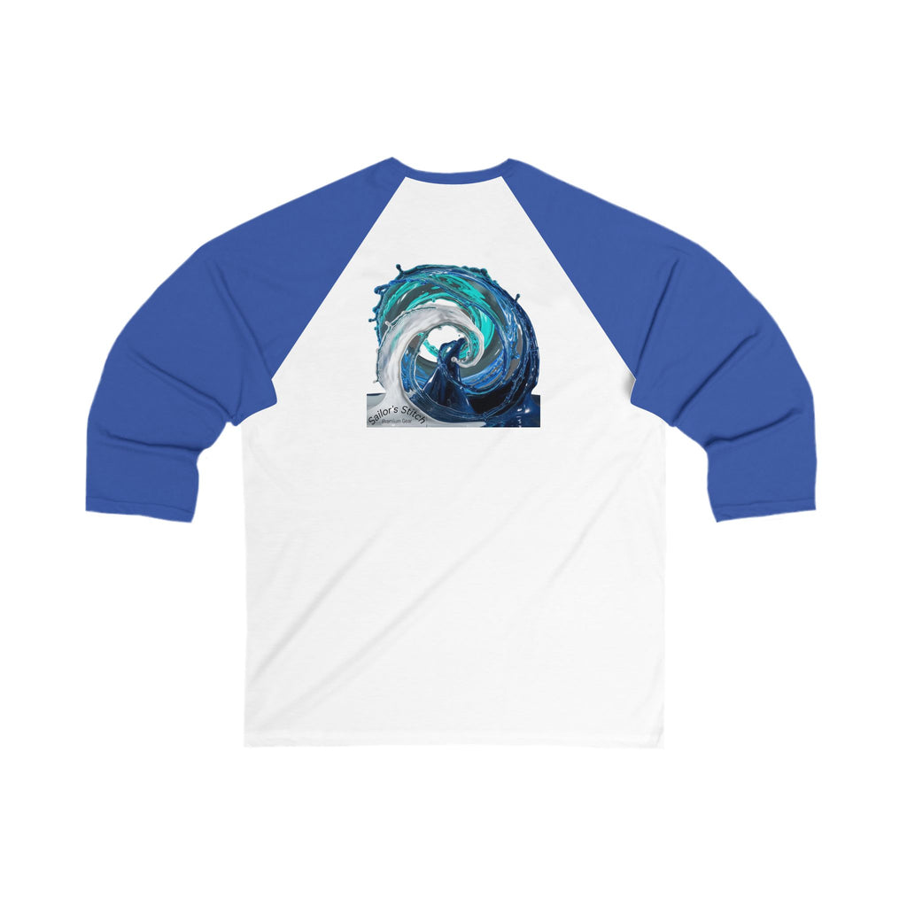 ‘Skipper’ Shirt Nautical Wave Unisex Apparel 3/4 Sleeve Tee, Sailing Vibes, Gift for Sailors, Custom Crew Wear, Boat Wear, Ocean Wear, Nautical Gift