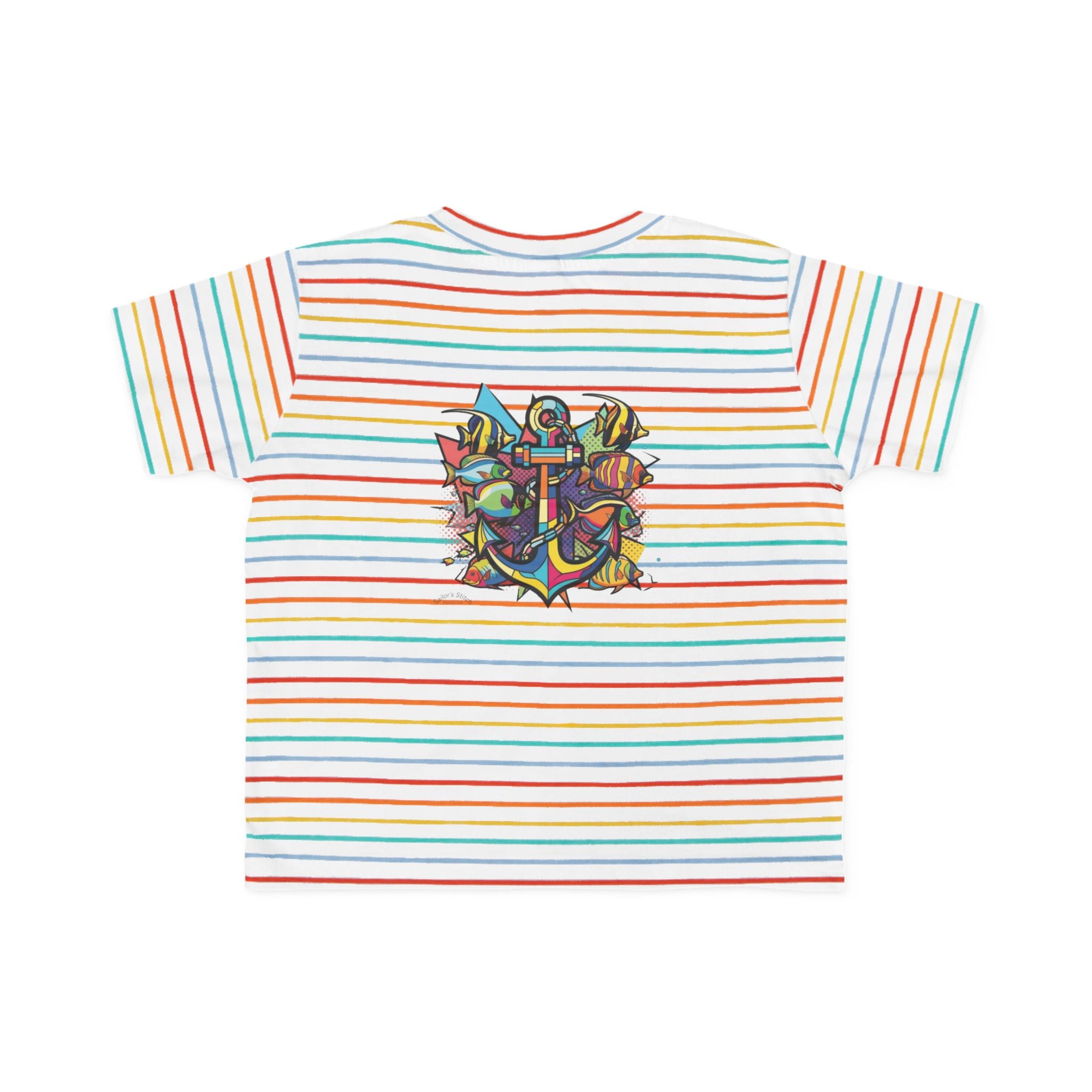 Pop Art Anchor & Fish Themed Toddler Tee | Nautical Adventure Tee, Custom name option, Youth tee, Toddler gift, Youth Sailor gift