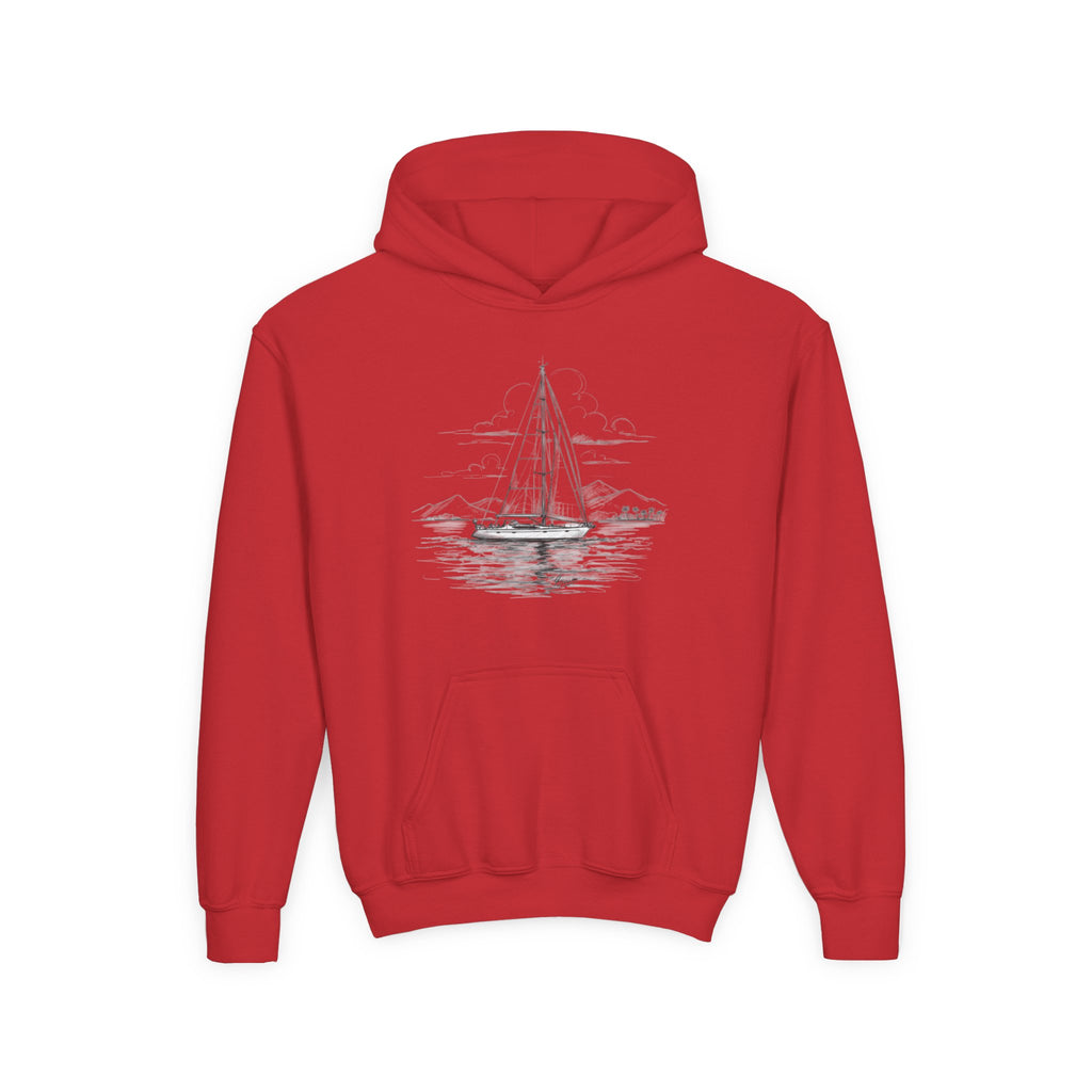 Junior Sailing Heavy Blend Hoodie - Nautical Sweatshirt for Ocean Lovers, Sailors, Youth Sea Enthusiasts - Boat Adventure Jumper, Maritime Pullover, Kids nautical apparel