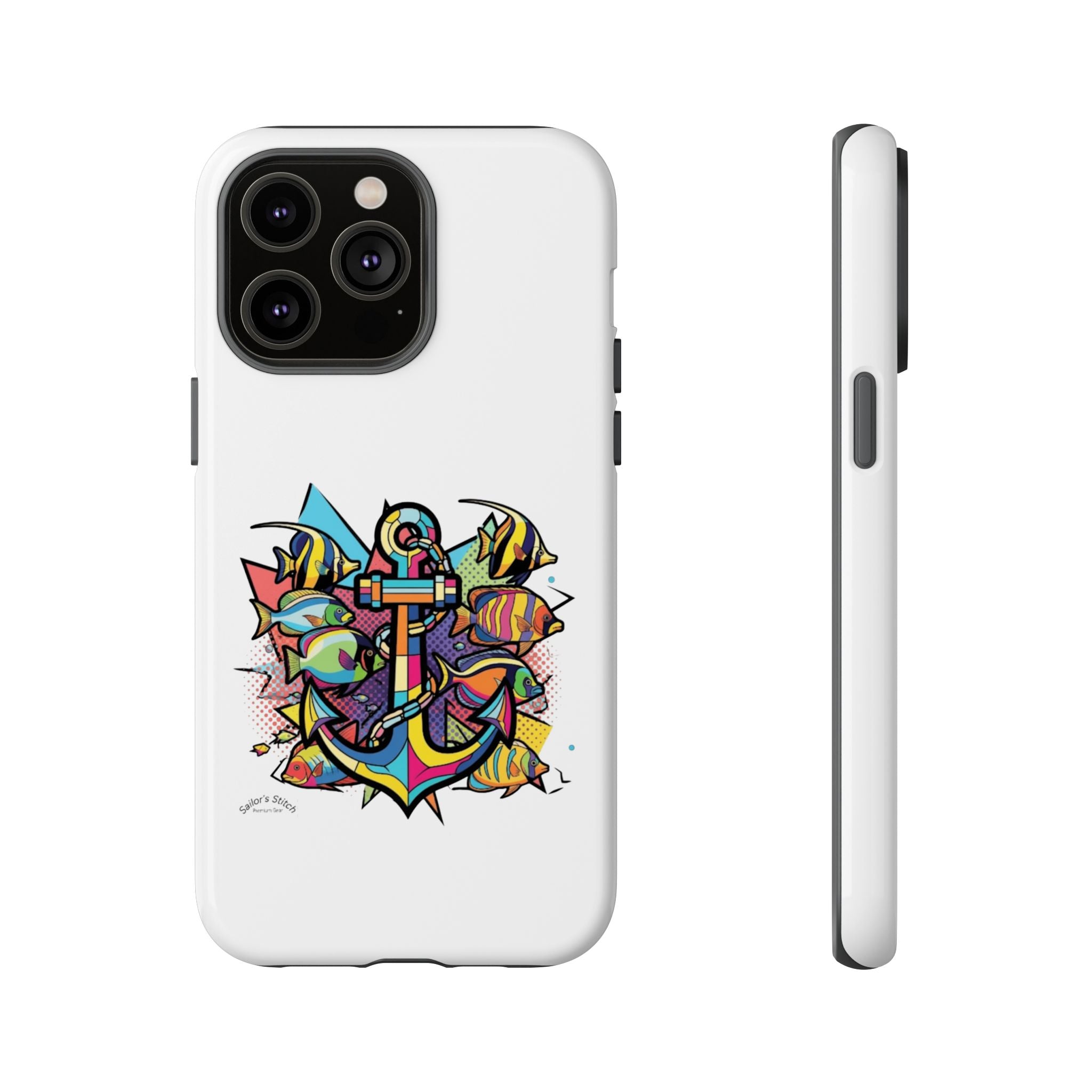 Pop Art Anchor Sailors Stitch Tough Phone Case - customisable crew name