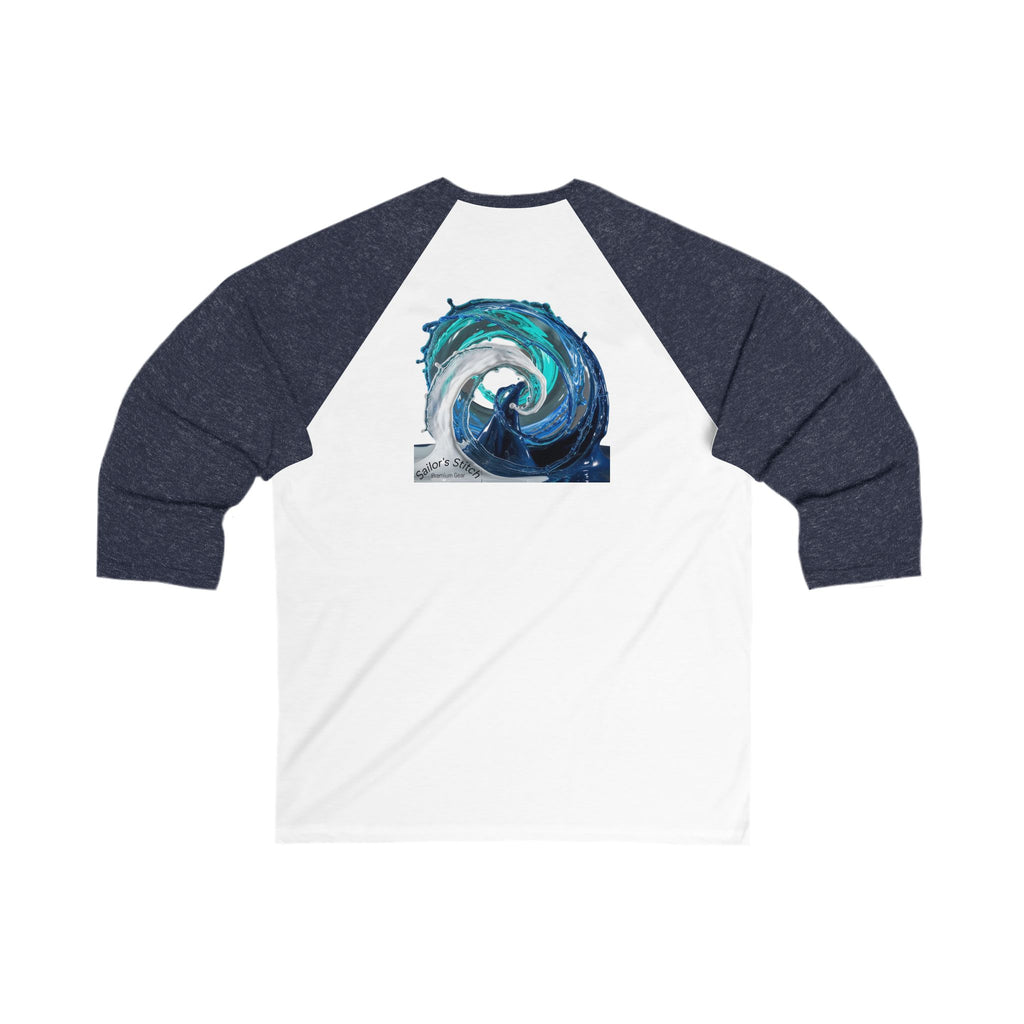 ‘Skipper’ Shirt Nautical Wave Unisex Apparel 3/4 Sleeve Tee, Sailing Vibes, Gift for Sailors, Custom Crew Wear, Boat Wear, Ocean Wear, Nautical Gift