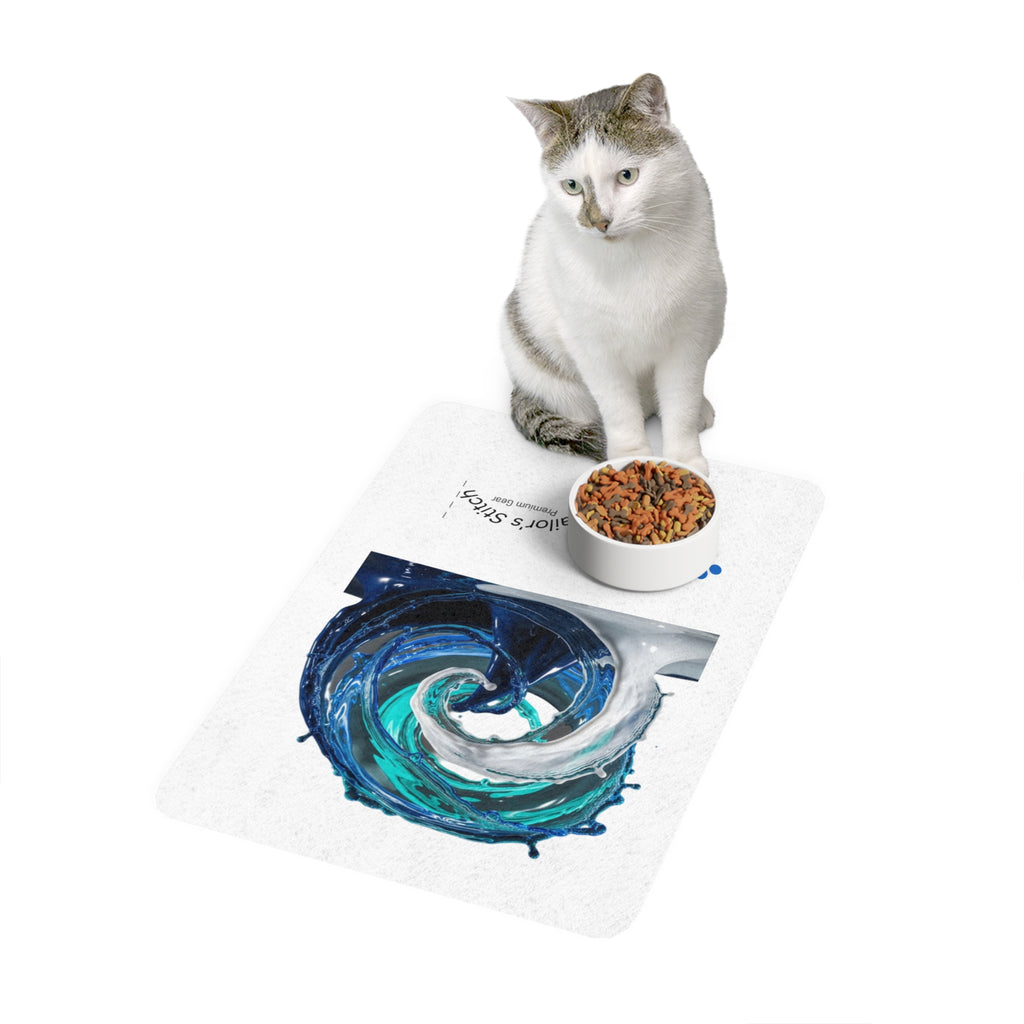 Nautical Pet Food Mat, Dog Feeding Tray, Cat Food Placemat, Coastal Home Decor, Marine Animal Design, Ocean Lover Gift