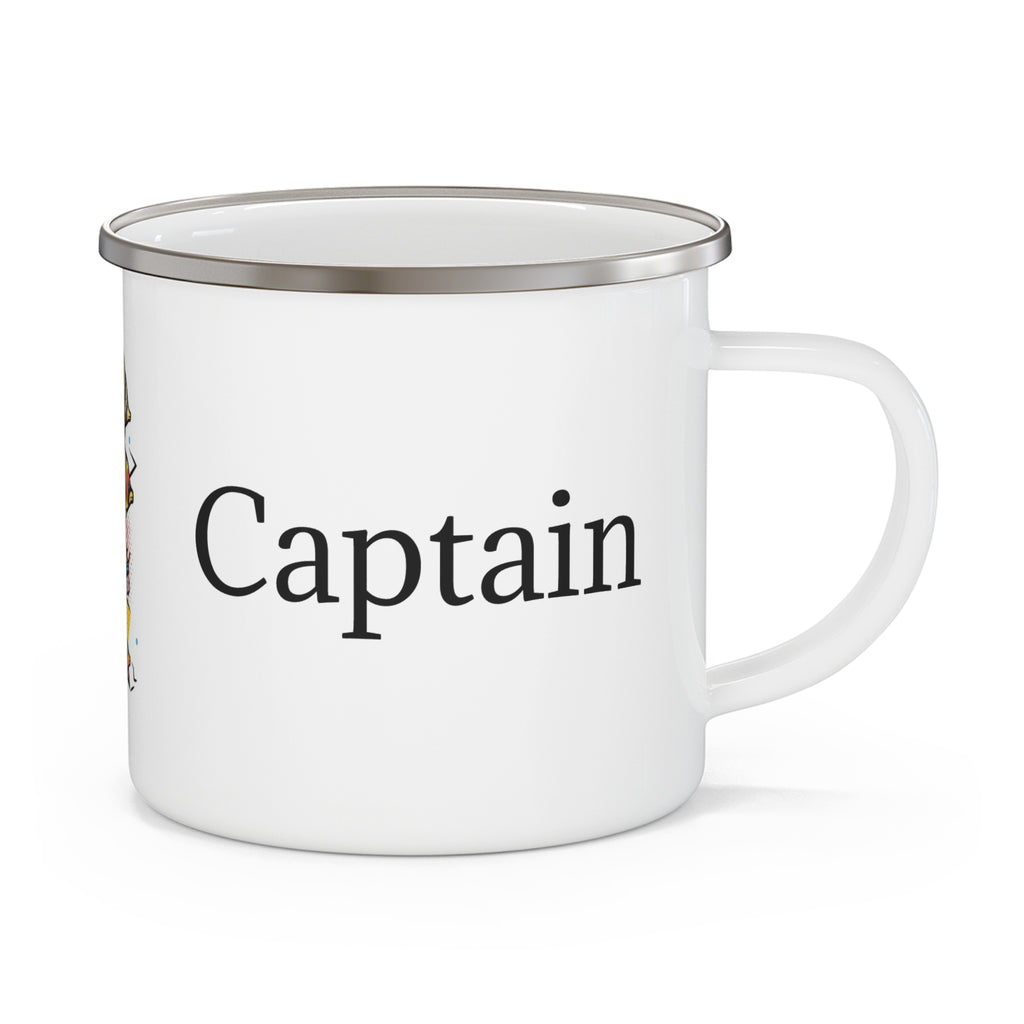 Pop Art Anchor Captains Enamel Mug, Nautical Sailboat Cup, Ocean Adventure Gift, Camping Coffee Mug, Outdoor Enamel Mug, Coastal Drinkware, Galley accessories