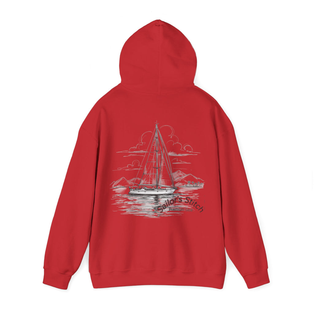 Red or Navy Nautical Hooded Sweatshirt with Motivational Design, Perfect Gift for Friends, Casual Wear, Comfortable Hoodie, Outerwear