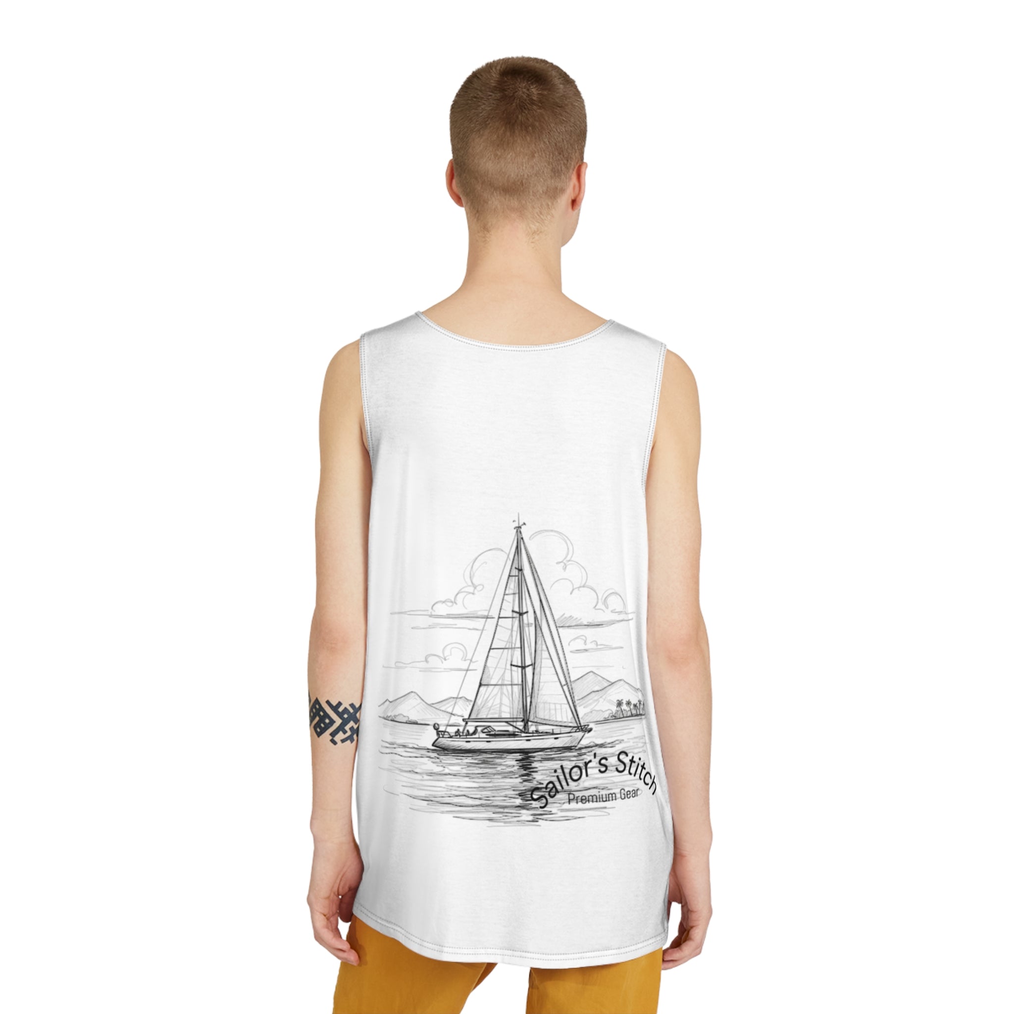 Sailing Men's Tank Top, Summer Apparel, Ocean Vibes, Beachwear, Gift for Him, Casual Wear