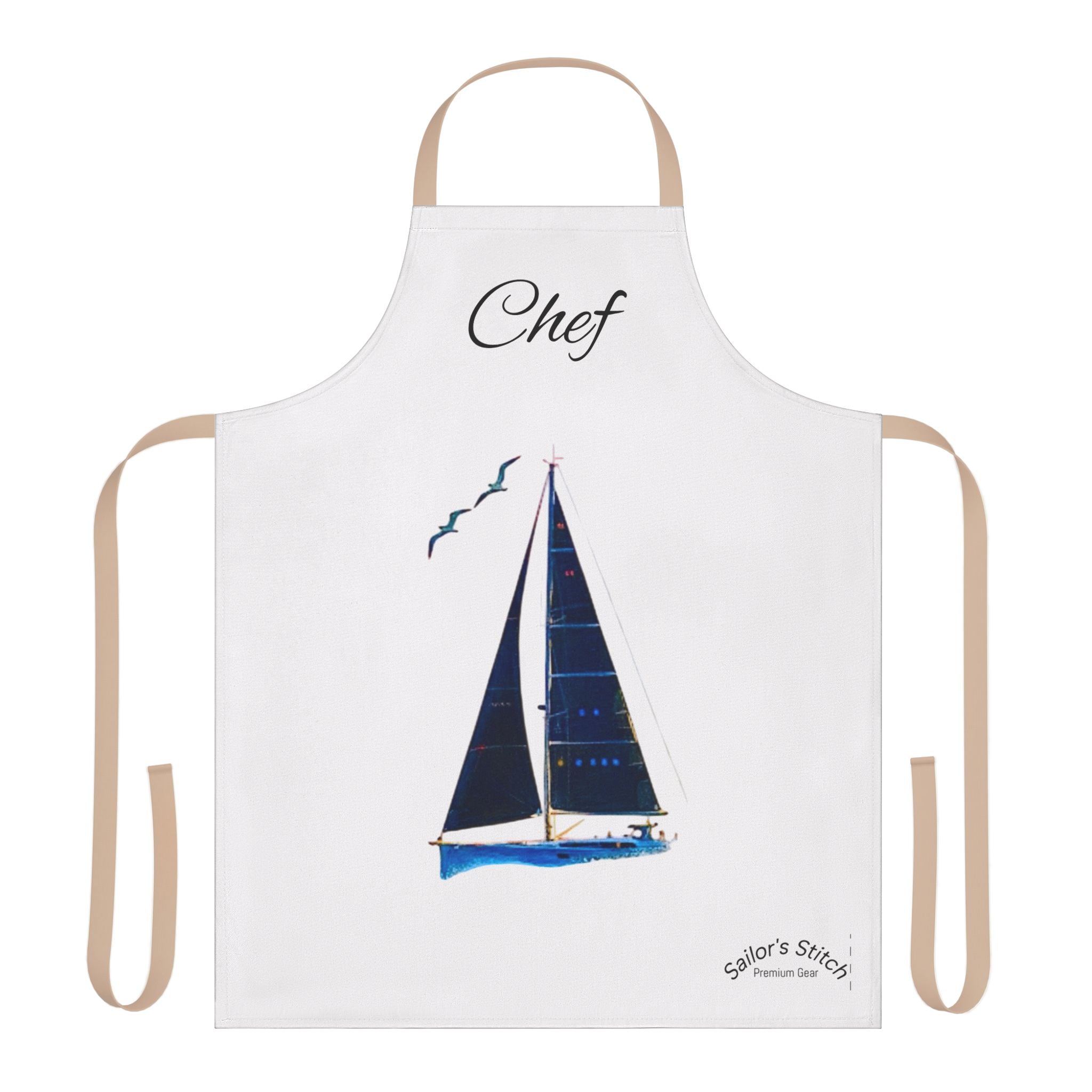 Sailor Chefs Apron, Galley Kitchen Cooking Apron - Boat Chef Apron, Custom Name Option, Adjustable BBQ Apron, Gift for Sailors, Boat