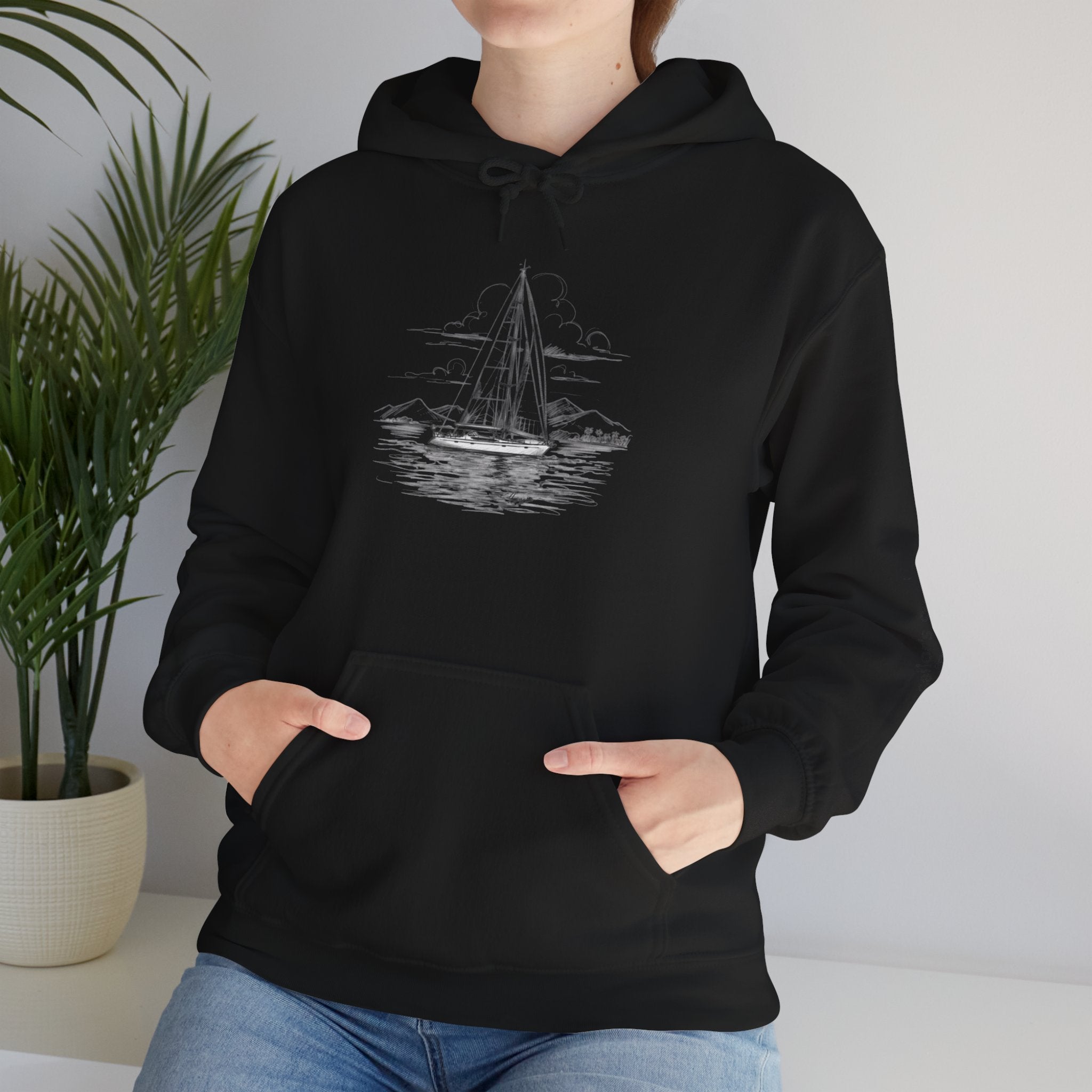 Yacht Design Sailor’s Stitch Unisex Hoodie / Sweatshirt, Custom name option, Boat wear, Nautical apparel