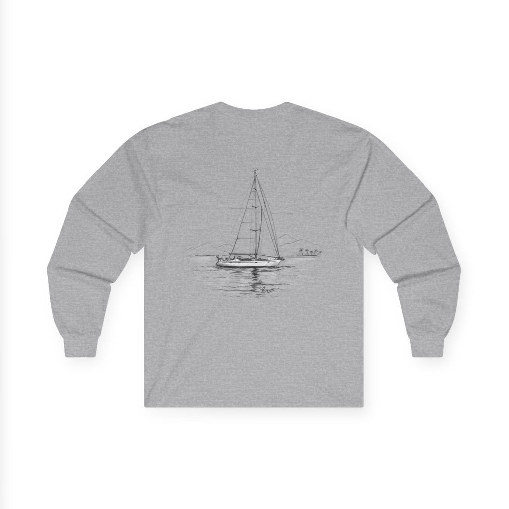 Vintage Feel Eco Sailing Sweatshirt, Yacht Design Vintage Feel Unisex Tee, Boat wear,  Sailing apparel,  Name customisation option, Ocean Lover Long Sleeve Shirt, Boat Captain Clothing, Sailboat Jumper, Maritime Top