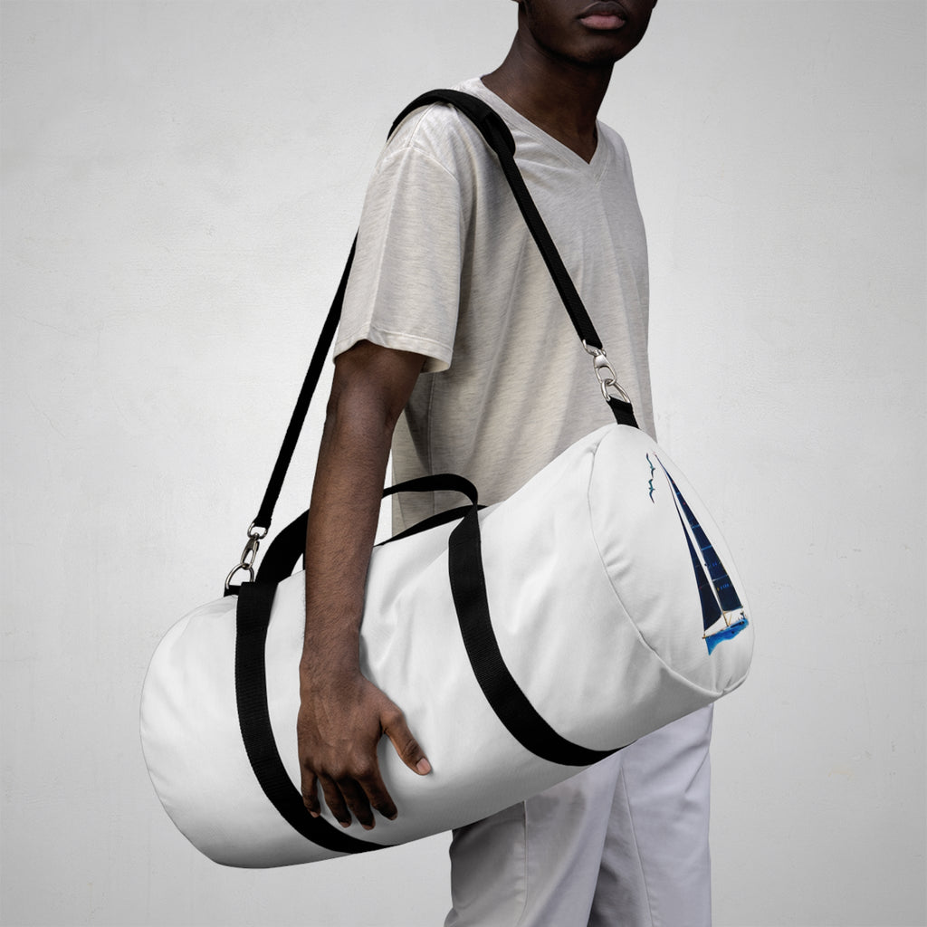 Yacht Design Sailors Stitch Duffel Bag - Custom Name  Nautical Travel Beach Carry-On Tote, Gym Weekend Overnight Luggage Accessories, Sports Gear Holdall, Duffle,