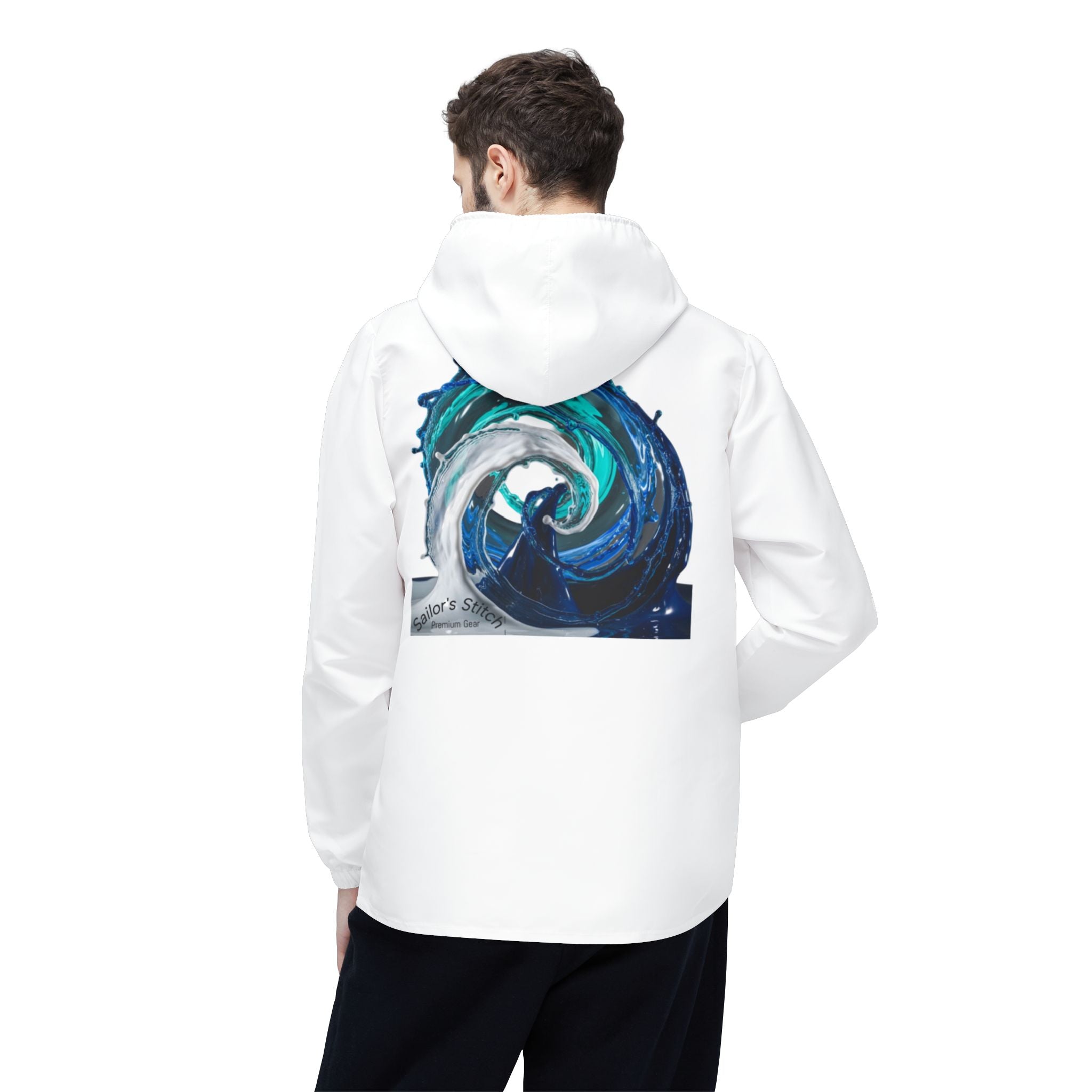 Jacket. Sailors Stitch White Windbreaker, Customisable Name, Nautical Outerwear, Lightweight Coat, Sailboat Apparel, Boating Gear