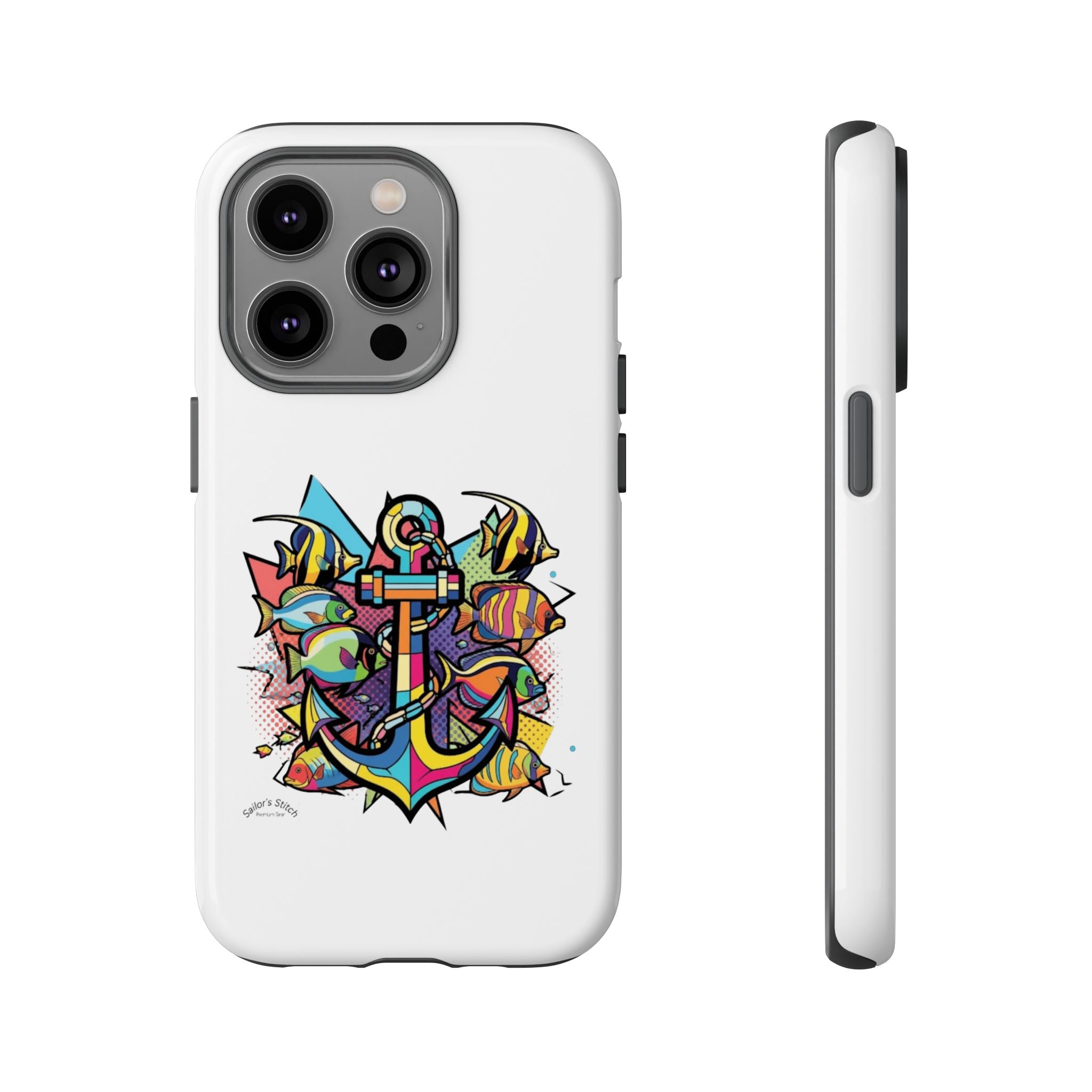 Pop Art Anchor Sailors Stitch Tough Phone Case - customisable crew name