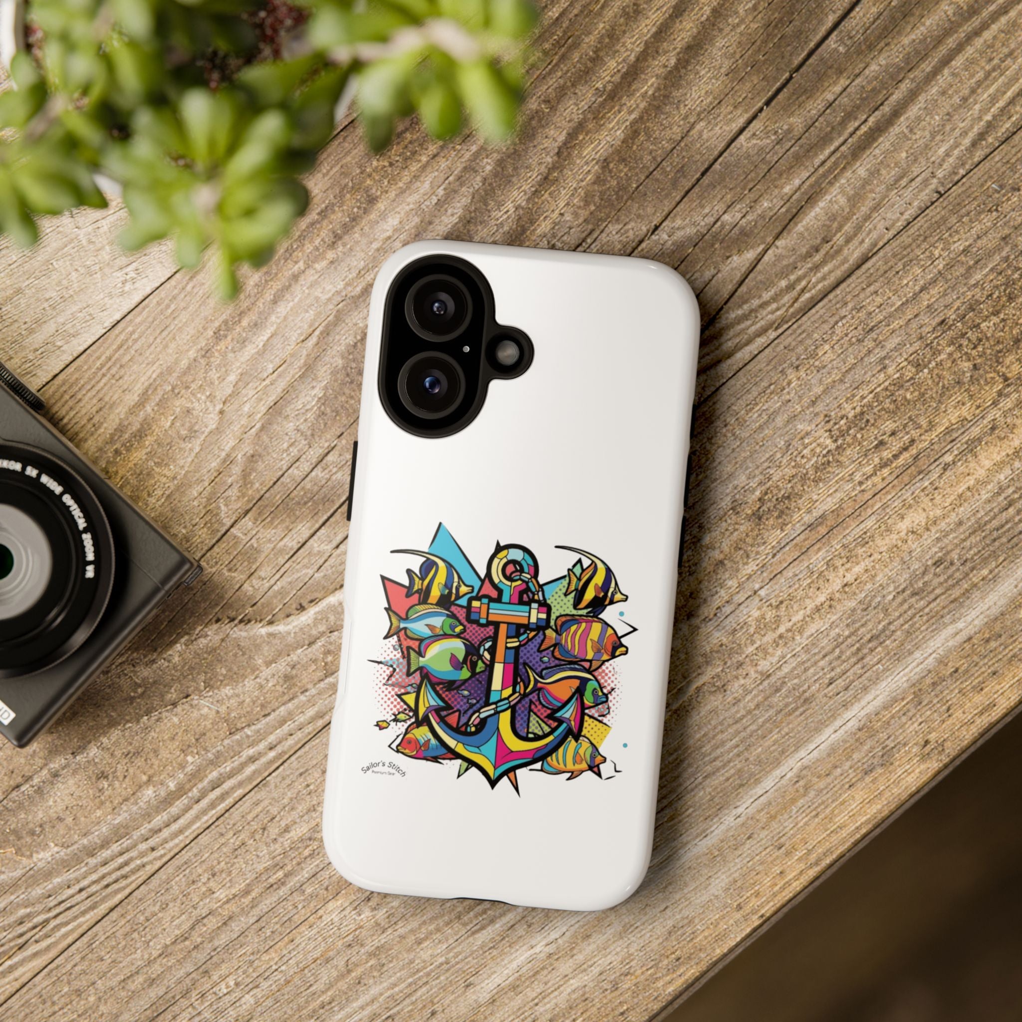 Pop Art Anchor Sailors Stitch Tough Phone Case - customisable crew name