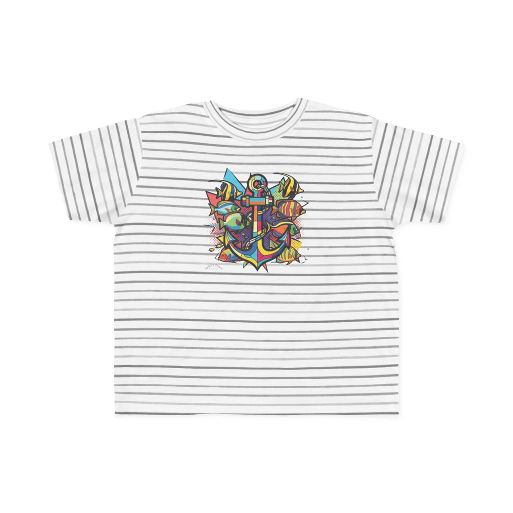 Pop Art Anchor & Fish Themed Toddler Tee | Nautical Adventure Tee, Custom name option, Youth tee, Toddler gift, Youth Sailor gift