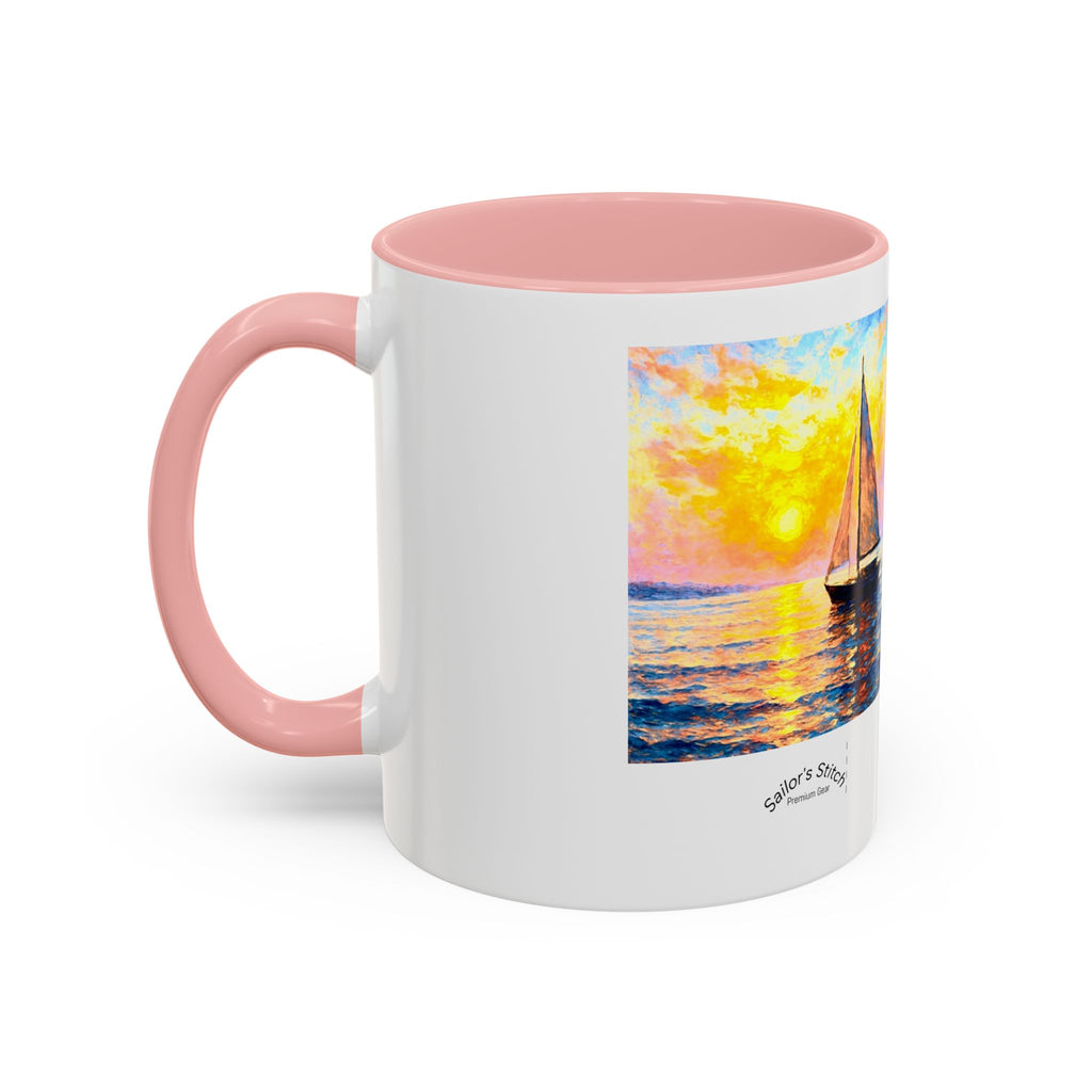 Sailing Sunset Coffee Mug, Nautical Tea Cup, Ocean Lover Gift, Boat Captain Kitchen Decor, Sailboat Ceramic Mug, Nautical Gift, Galley accessories