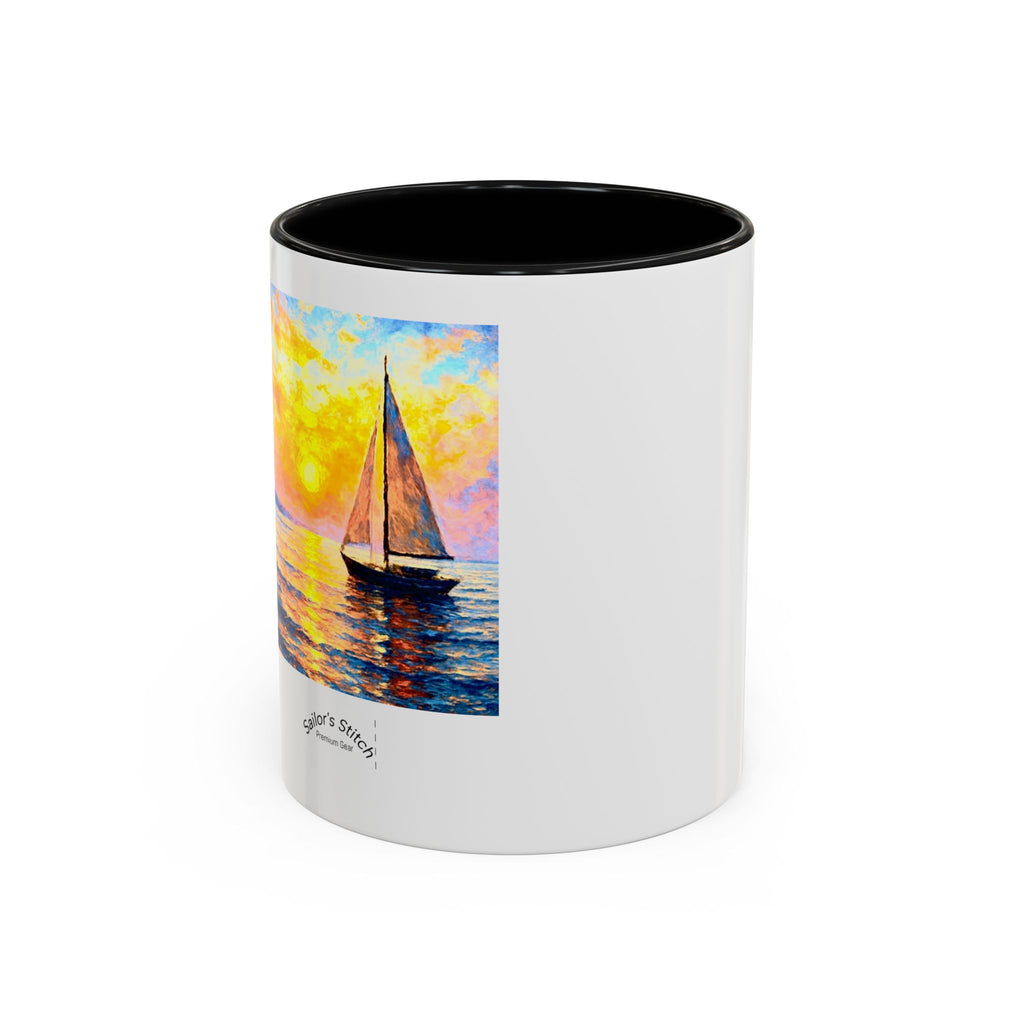 Sailing Sunset Coffee Mug, Nautical Tea Cup, Ocean Lover Gift, Boat Captain Kitchen Decor, Sailboat Ceramic Mug, Nautical Gift, Galley accessories