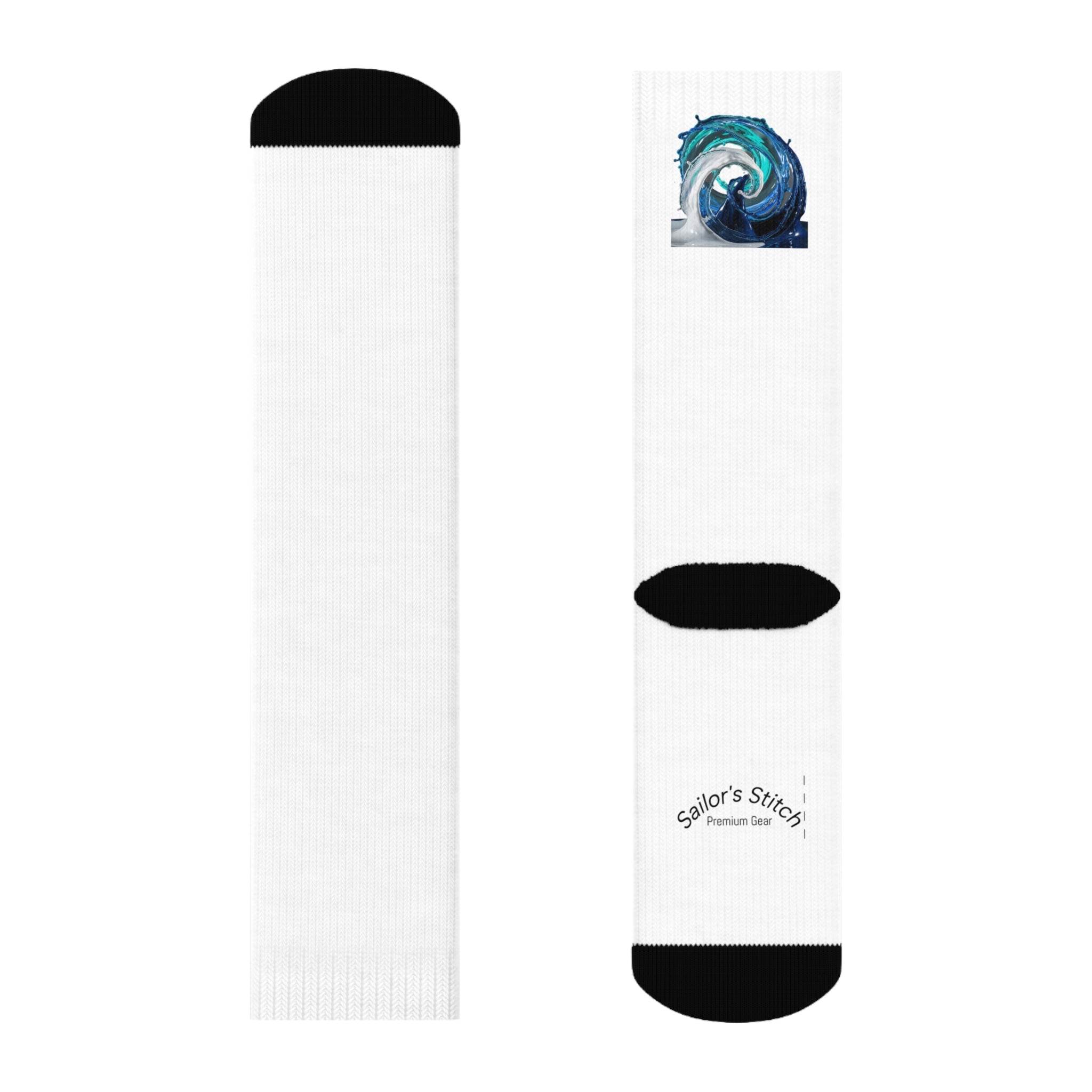 Vibrant Sailing Wave Crew Socks - Nautical apparel, Cozy Footwear, Casual Wear, Sailing Lover Accessories, Unique Socks