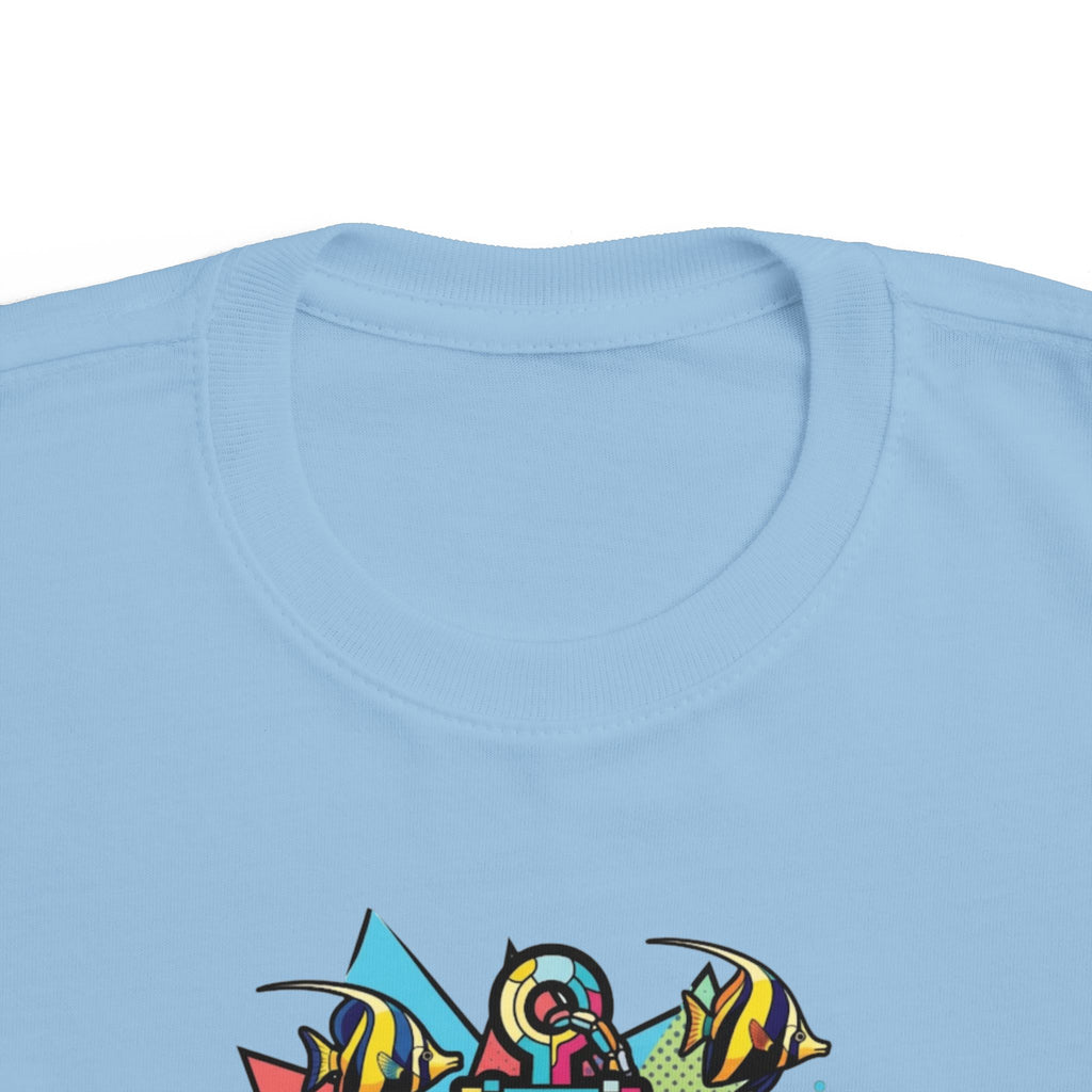 Pop Art Anchor & Fish Themed Toddler Tee | Nautical Adventure Tee, Custom name option, Youth tee, Toddler gift, Youth Sailor gift