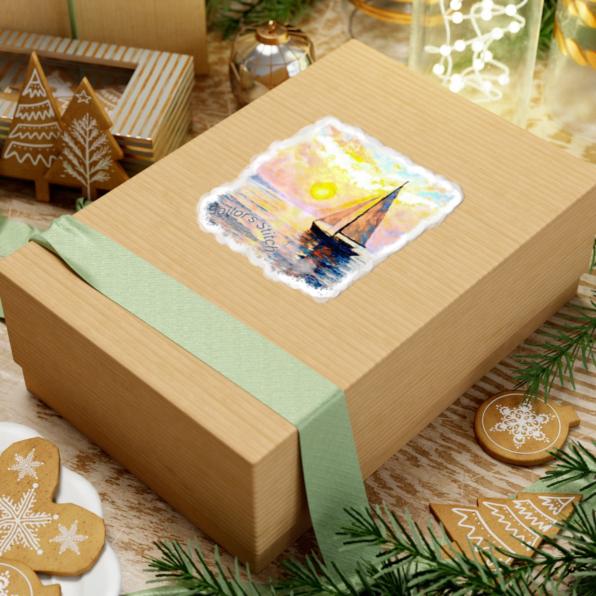 Personalisable Sailing Yacht Kiss-Cut Stickers | Ocean Vibe Decor | Laptop Decals, Nautical accessories, Watercolor Art, Boho Style