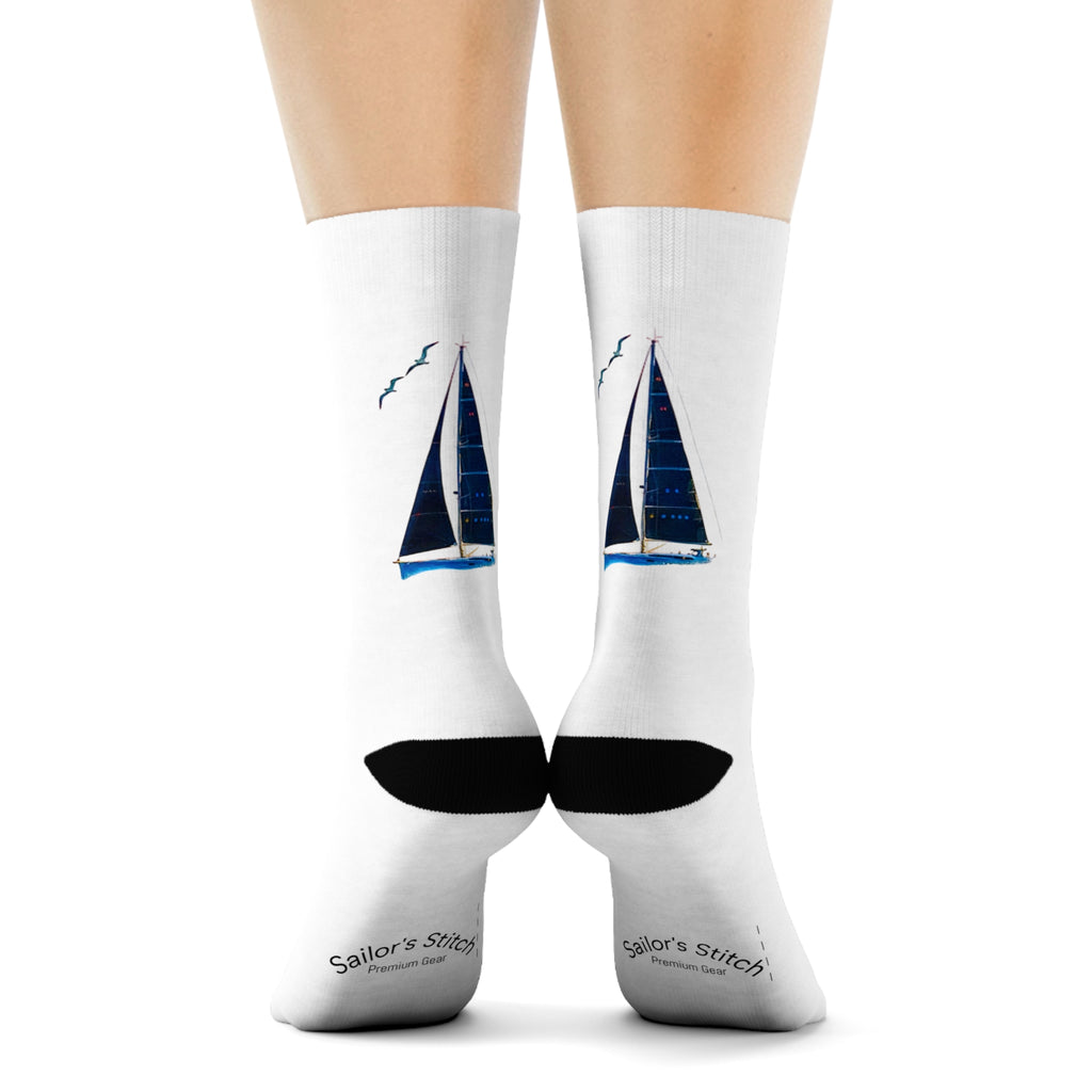 Sailing Yacht Crew Socks - Personalisable Nautical Gift, Cozy Footwear, Casual Wear, Sailing Lover Accessories, Unique Socks