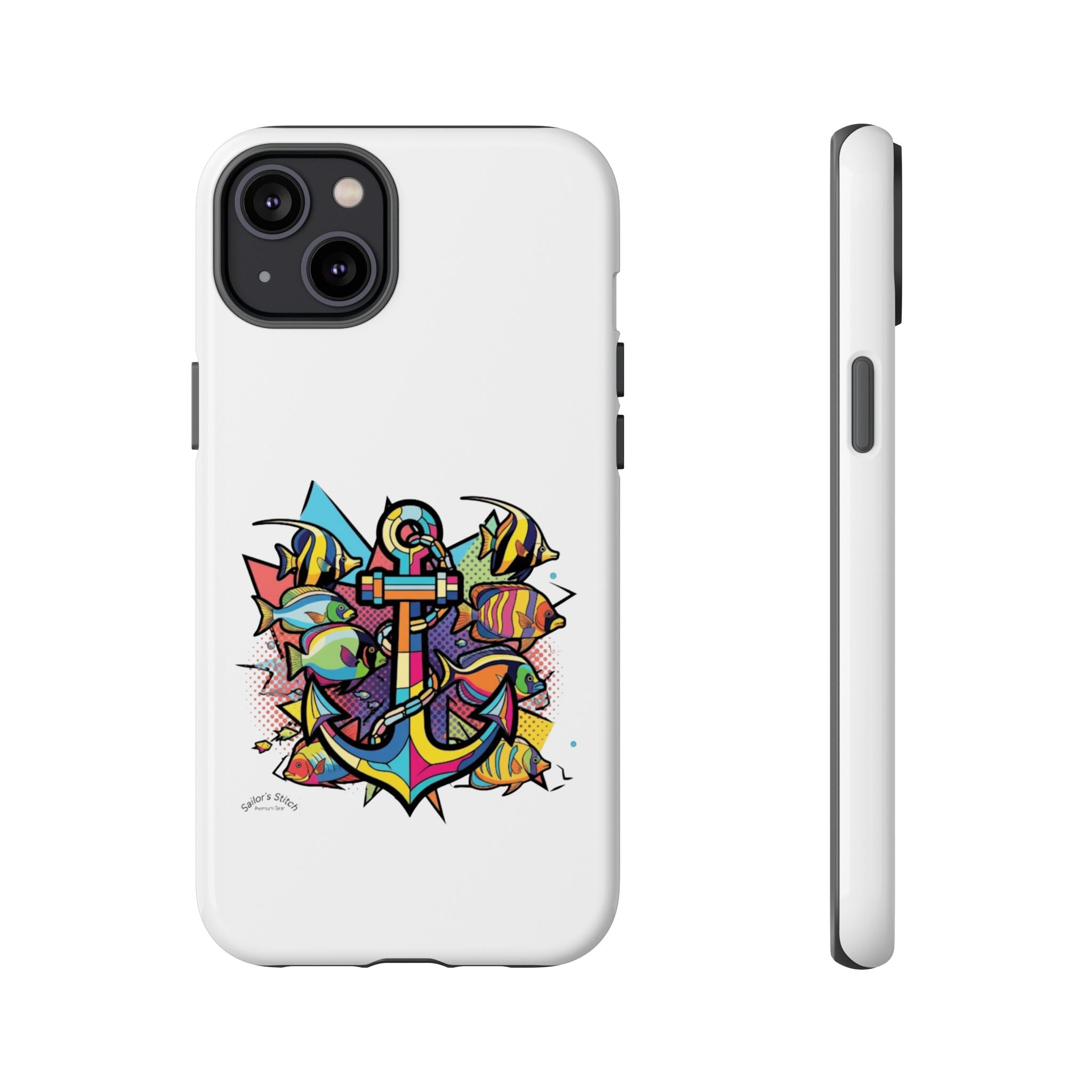 Pop Art Anchor Sailors Stitch Tough Phone Case - customisable crew name