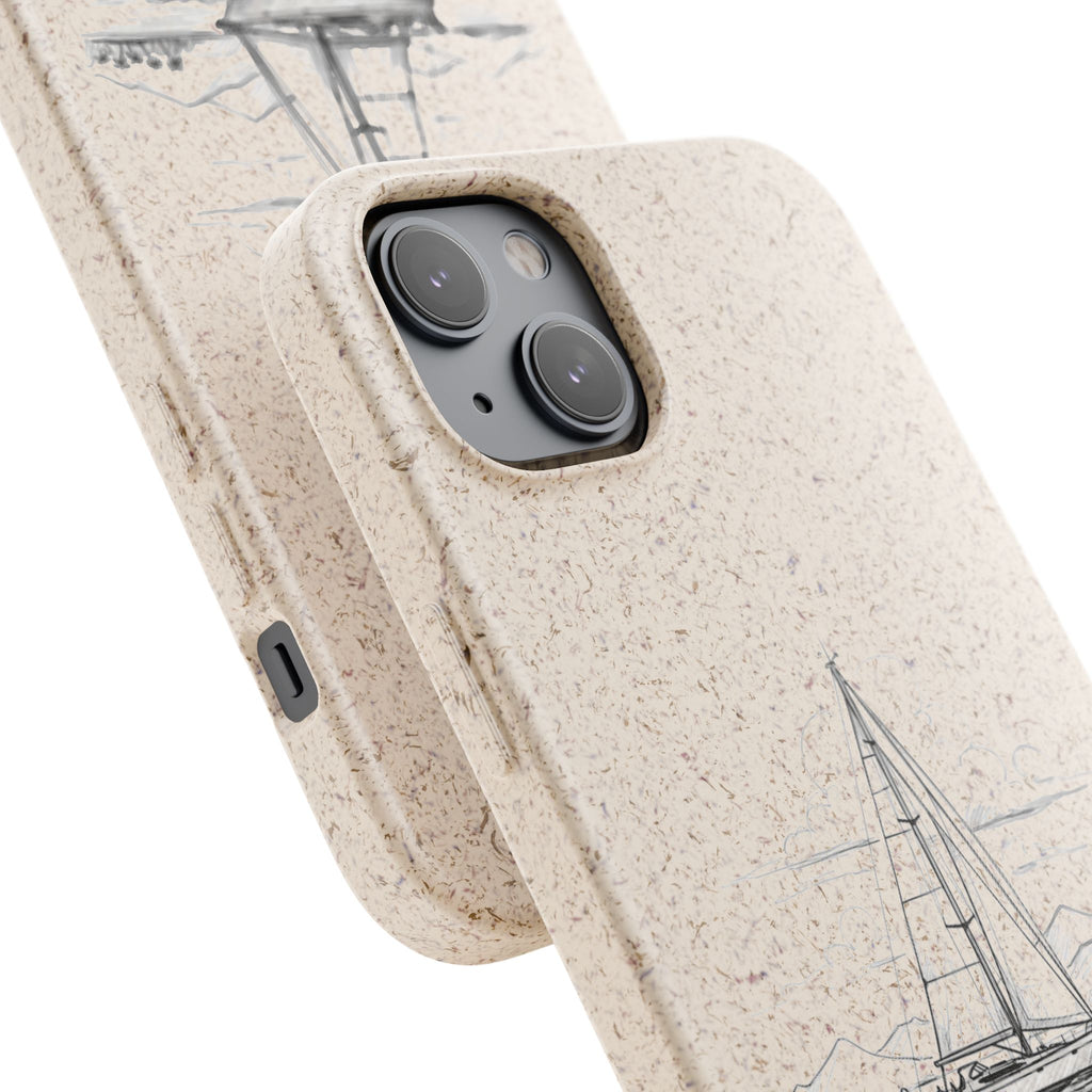Eco-Friendly Sailboat Phone Case | Biodegradable Case, Ocean Lover Gift, Sustainable Accessories, Nature-Inspired Phone Cover