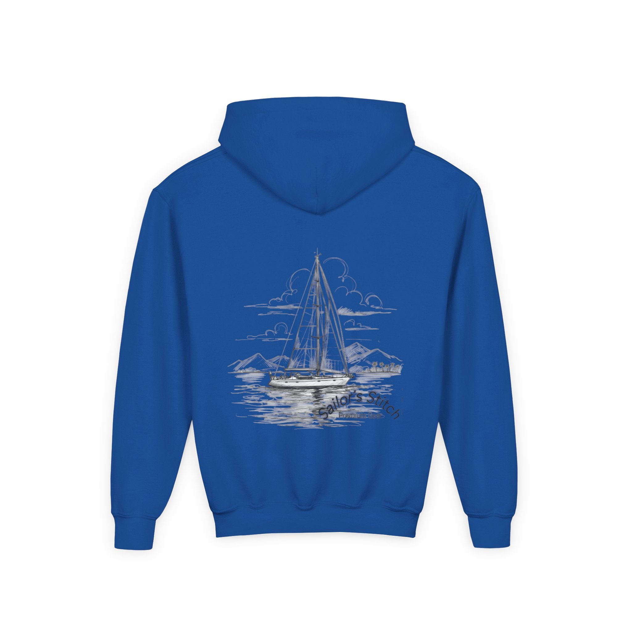 Youth Sailing Yacht, Double-sided print Sailing Heavy Blend Hoodie - Nautical Sweatshirt for Ocean Lovers, Sailors, Sea Enthusiasts - Boat Adventure Jumper, Maritime Pullover, Kids nautical apparel