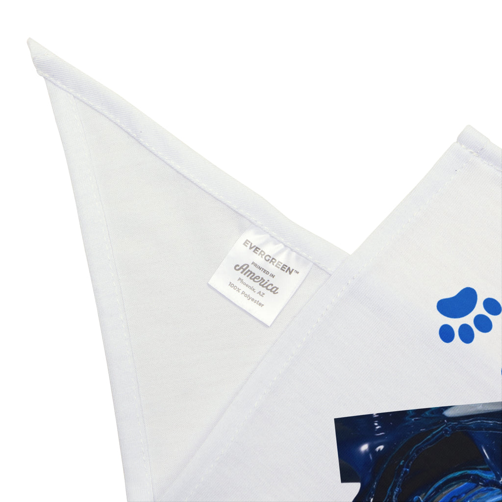 Wave Pet Bandana - Custom Pet Name option, Customizable Dog Bandana, Ocean Theme Puppy Scarf, Beach Design Pet Kerchief, Animal Lover, Nautical pet accessories