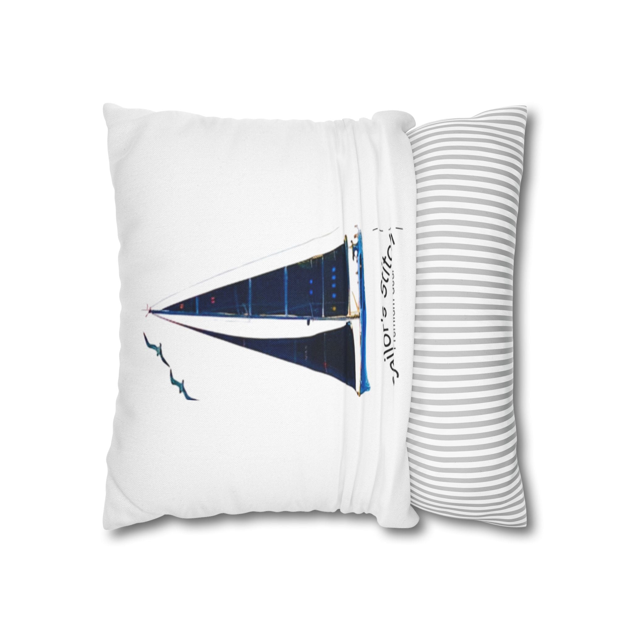 Sailors Stitch Cushion Cover Pillowcase - Coastal Home Decor, Beach House Accessories, Sailor Gift, Custom Name, Ocean-Inspired Cushion accessories