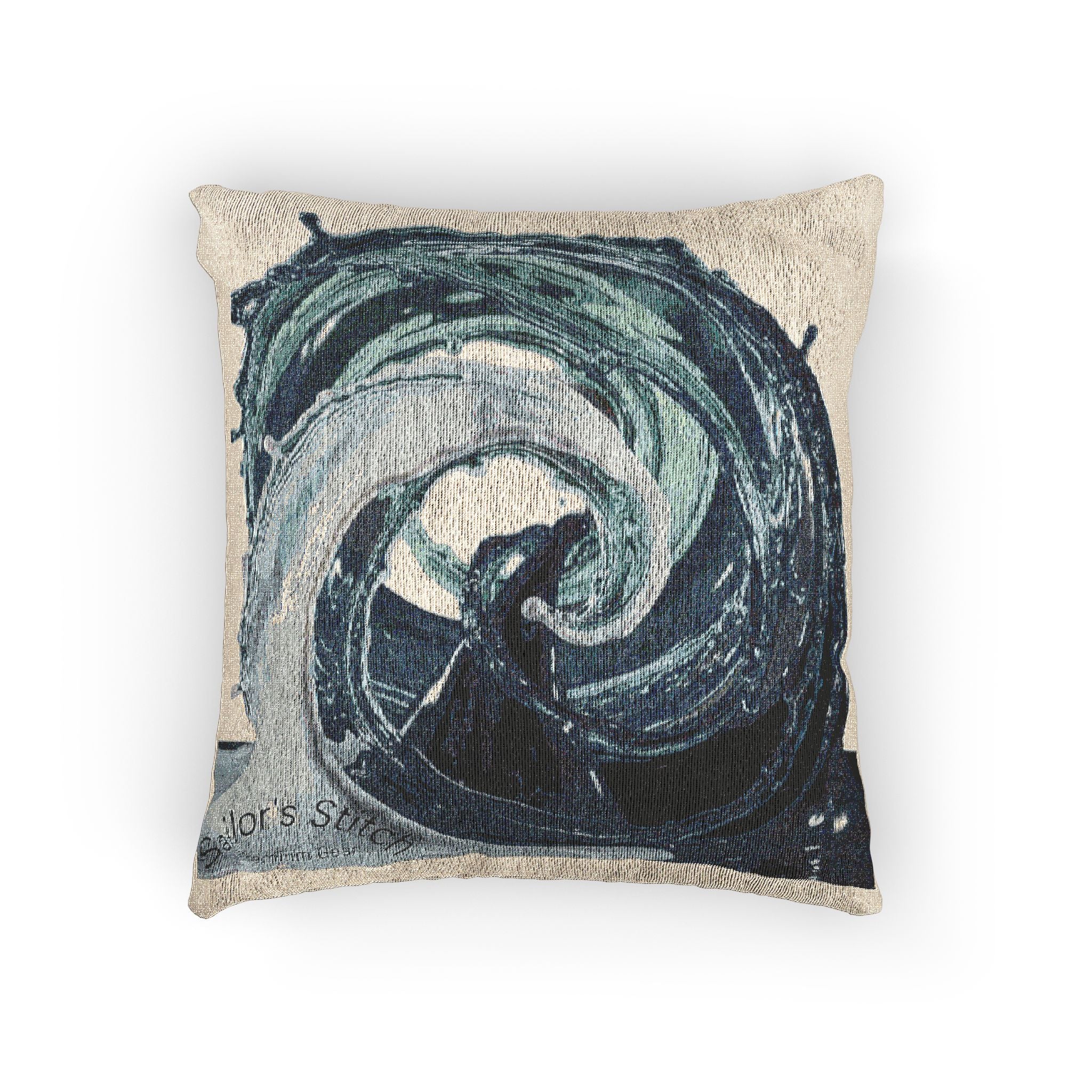 Woven Wave Pillow / Cushion, Decorative Throw Pillow, Sofa Accent, Home Decor, Gift for Her, Living Room Accessory, Saloon & Cabin accessories