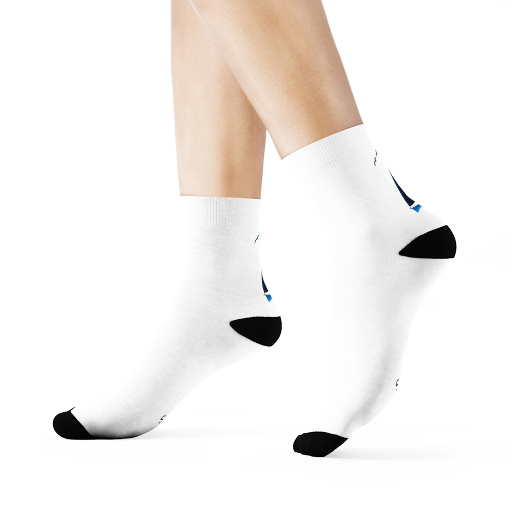 Cushioned Sailing Socks - choice of lengths crew, 3/4 or ankle socks, Nautical Gift, Cozy Footwear, Casual Wear, Sailing Lover Accessories, Unique Socks