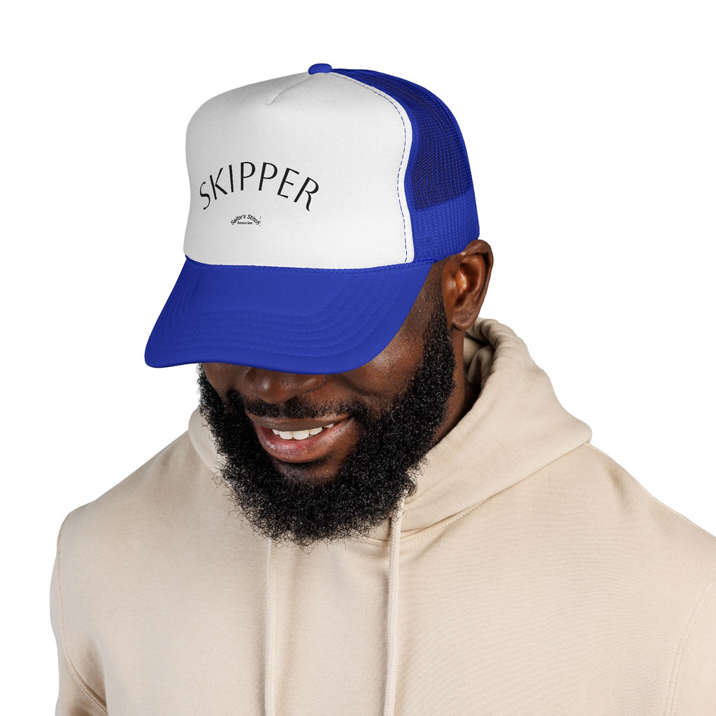 ‘Skipper’ Sailing Cap, Customisable name option, Nautical Hat, Captain Baseball Cap, Ocean Lover Gift, Boat Cap, Beachwear Accessory, Sailboat Hat
