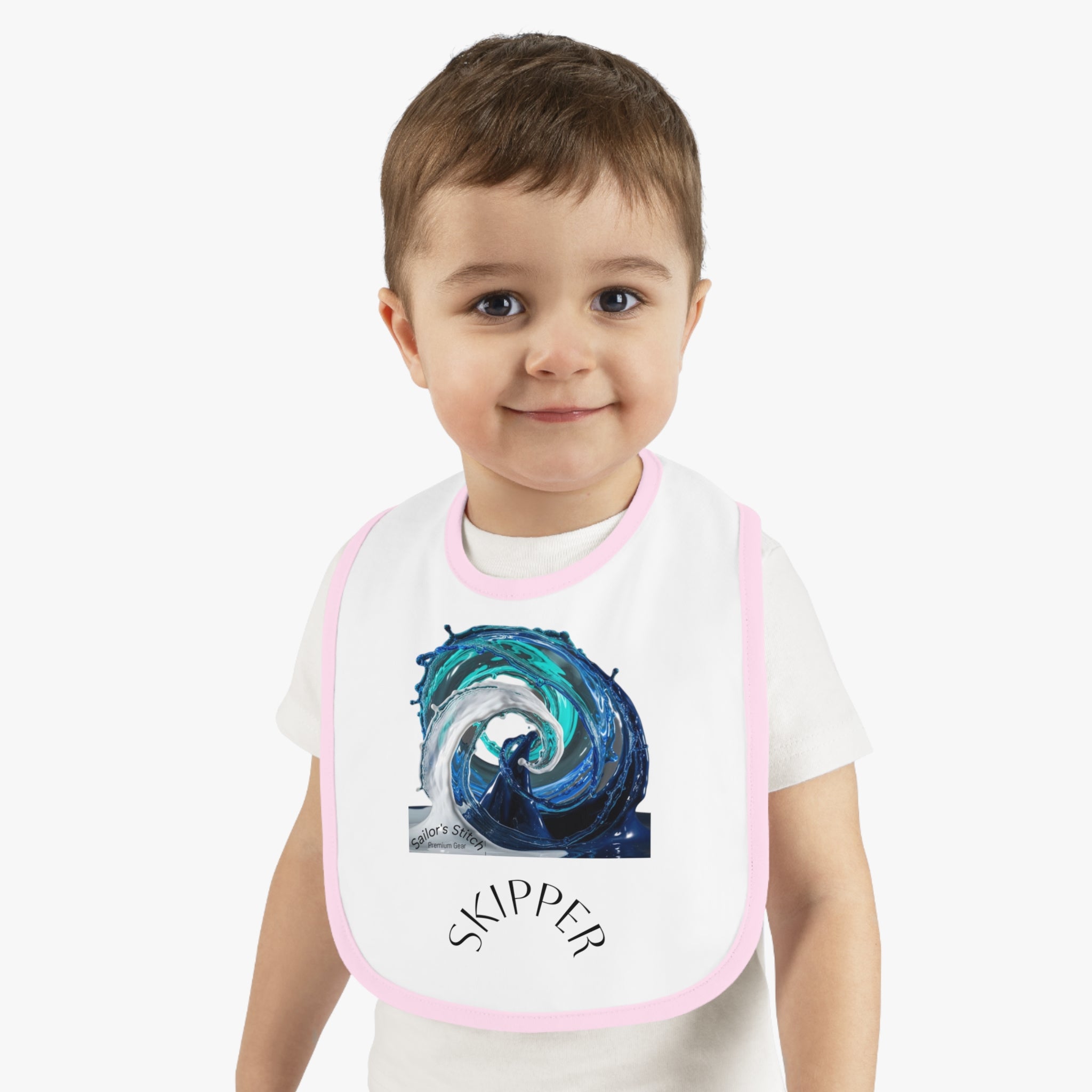 Skipper Nautical Bib, Sailor Baby Trim Jersey Bib, Cute Baby Gift, Custom Name Option, Drool Bib, Newborn Shower Present, Crew Accessories