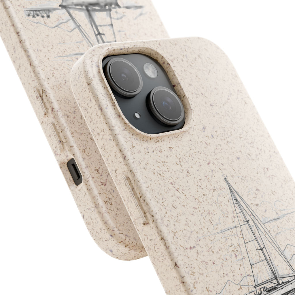 Eco-Friendly Sailboat Phone Case | Biodegradable Case, Ocean Lover Gift, Sustainable Accessories, Nature-Inspired Phone Cover