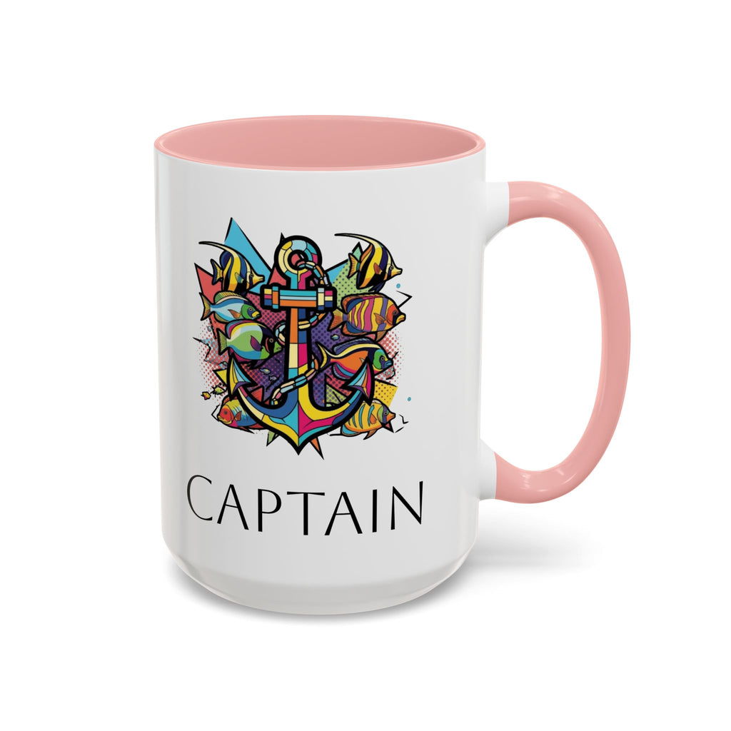 Sailors Pop Art Anchor Captain Mug, Nautical Coffee Cup, Sea Lover Gift, Ship Captain Tea Mug, Coastal Decor Galley Accessories
