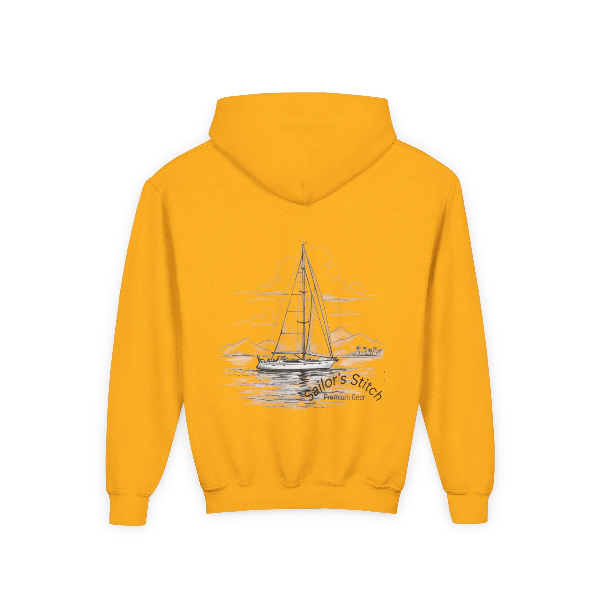 Youth Sailing Yacht, Double-sided print Sailing Heavy Blend Hoodie - Nautical Sweatshirt for Ocean Lovers, Sailors, Sea Enthusiasts - Boat Adventure Jumper, Maritime Pullover, Kids nautical apparel