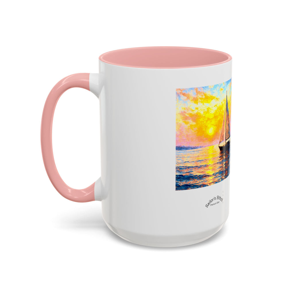 Sailing Sunset Coffee Mug, Nautical Tea Cup, Ocean Lover Gift, Boat Captain Kitchen Decor, Sailboat Ceramic Mug, Nautical Gift, Galley accessories