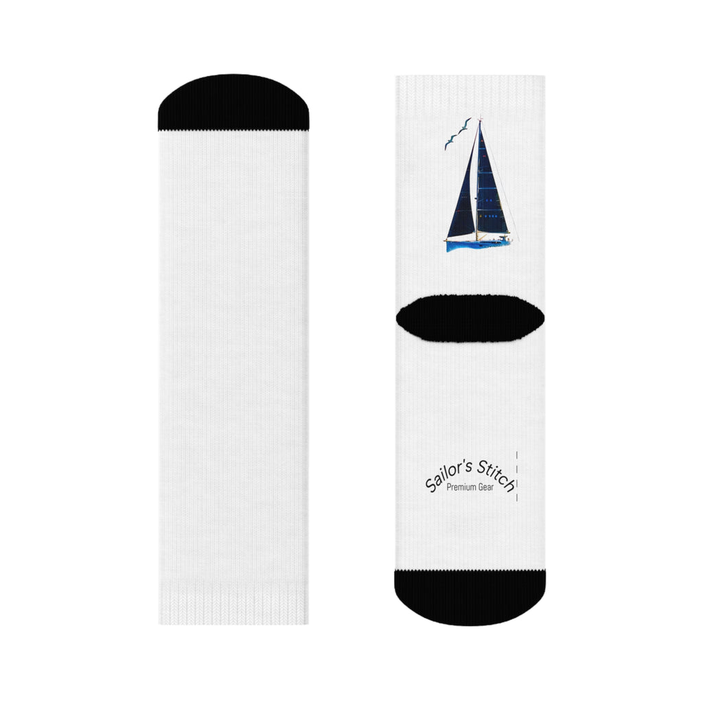 Cushioned Sailing Socks - choice of lengths crew, 3/4 or ankle socks, Nautical Gift, Cozy Footwear, Casual Wear, Sailing Lover Accessories, Unique Socks