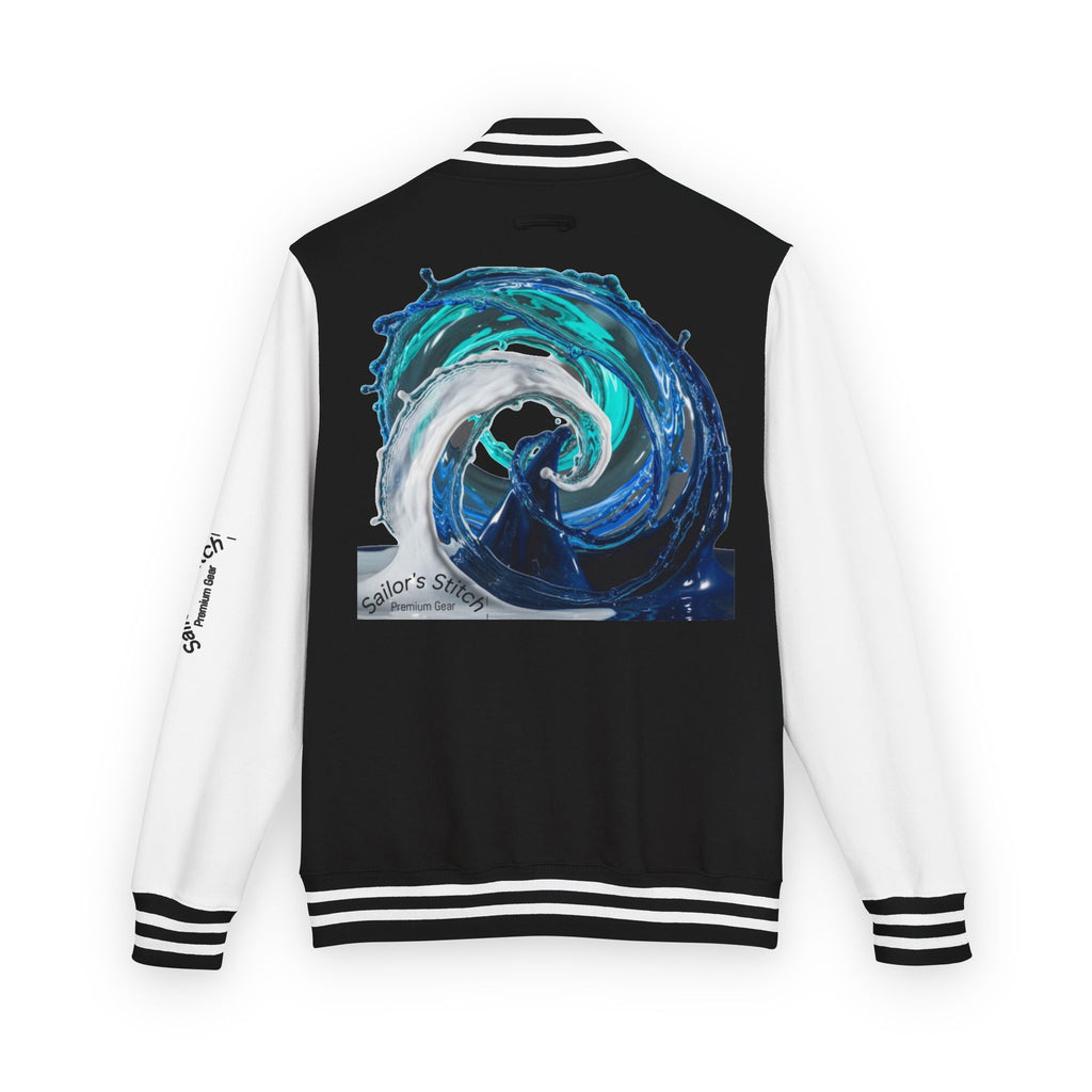 Jacket. Yacht Wake Design Outerwear,  Sailors Stitch Unisex Heavyweight Jacket with Retro Vibes, Nautical apparel, Sports Events, Casual Outings, and Gift Giving