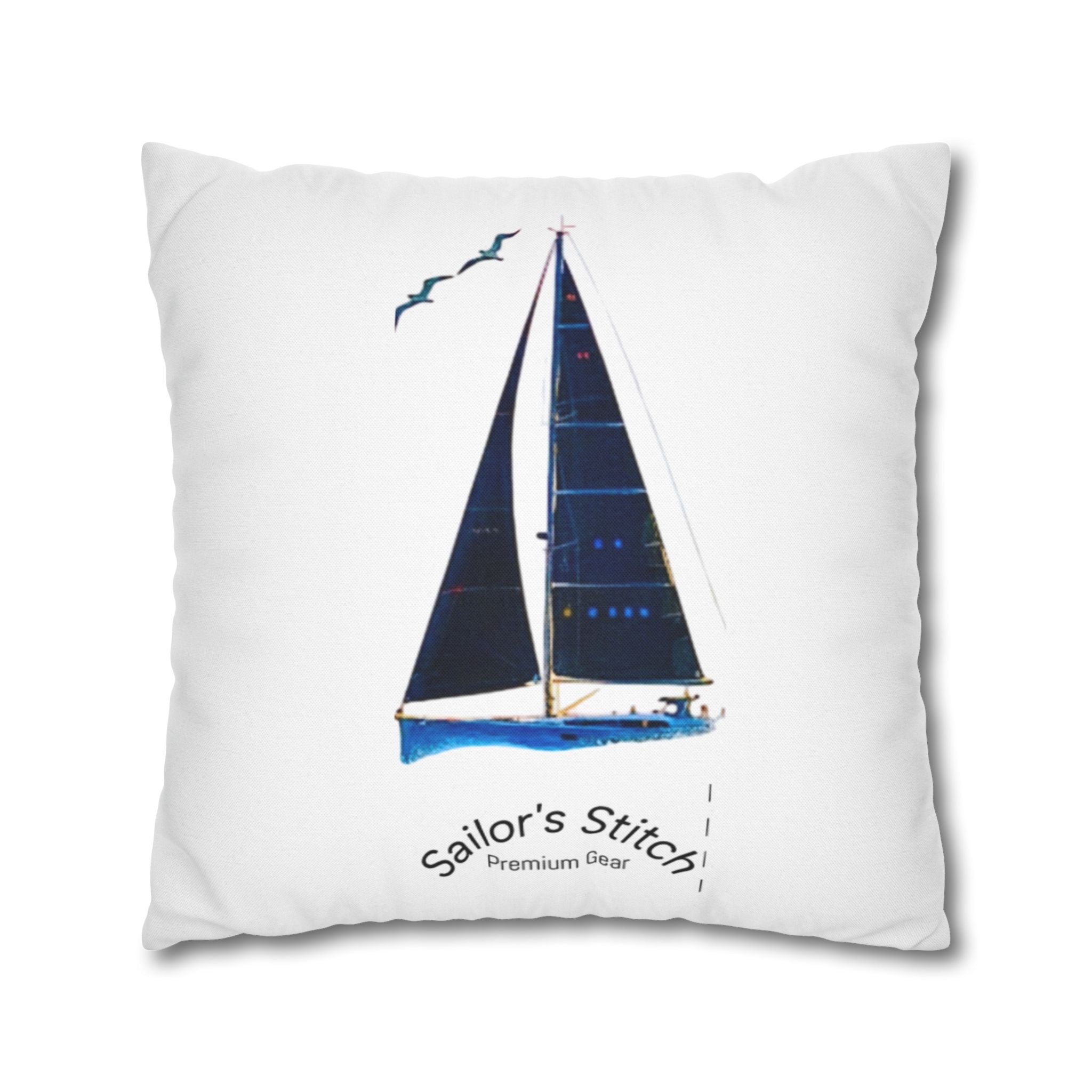 Sailors Stitch Cushion Cover Pillowcase - Coastal Home Decor, Beach House Accessories, Sailor Gift, Custom Name, Ocean-Inspired Cushion accessories
